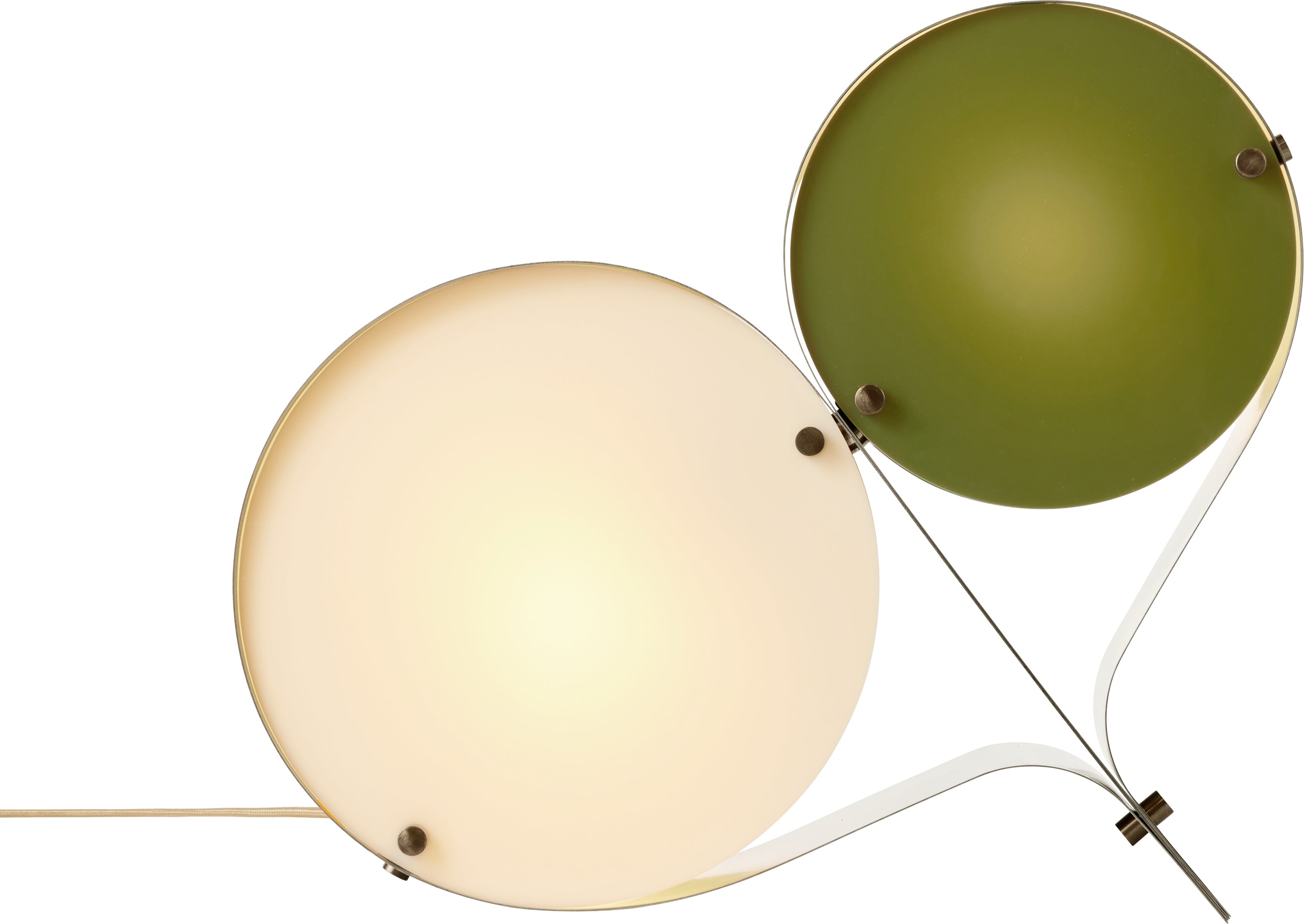 Stolná lampa COPPIA krémová s olivovou