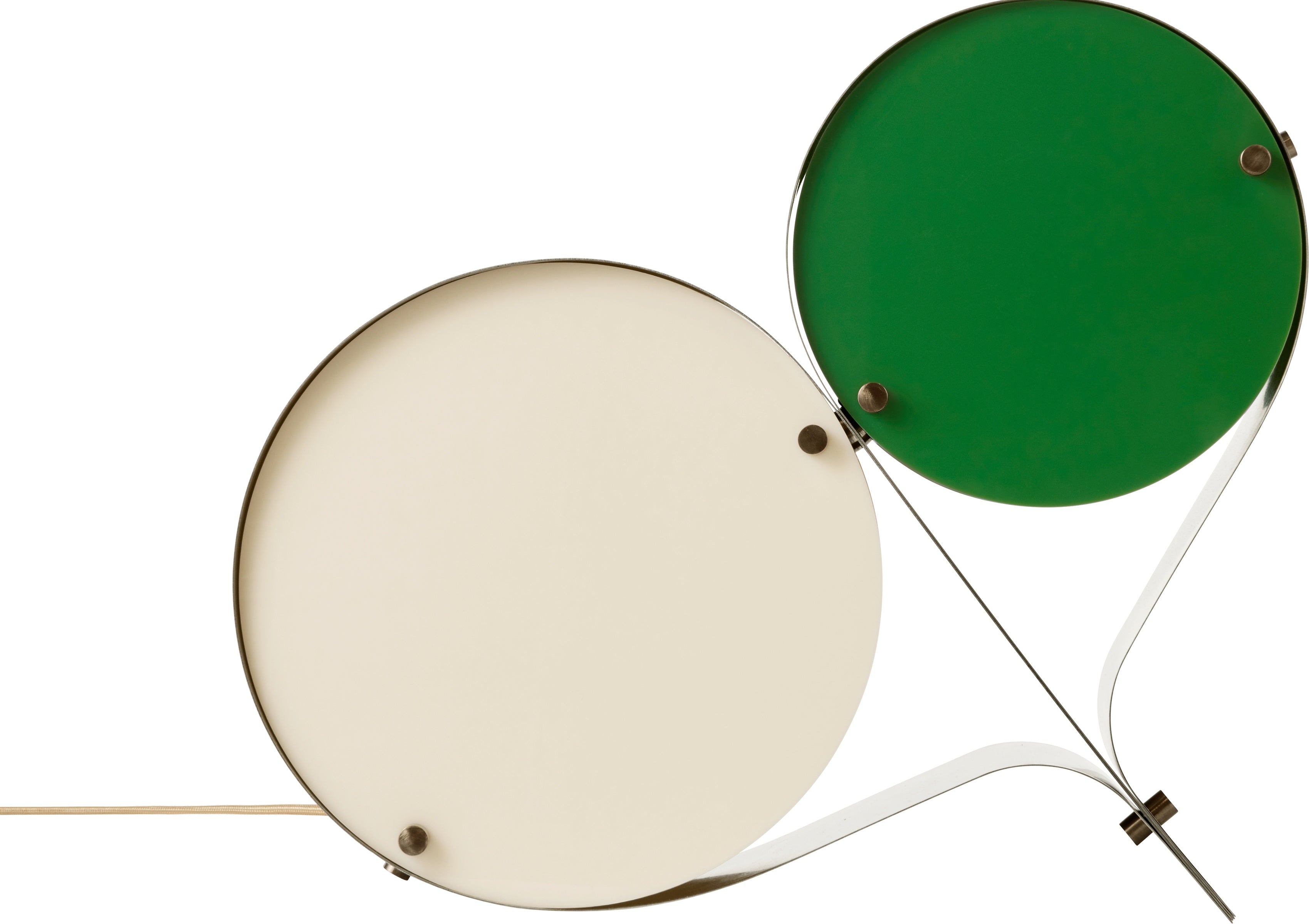 Stolná lampa COPPIA krémová so zelenou