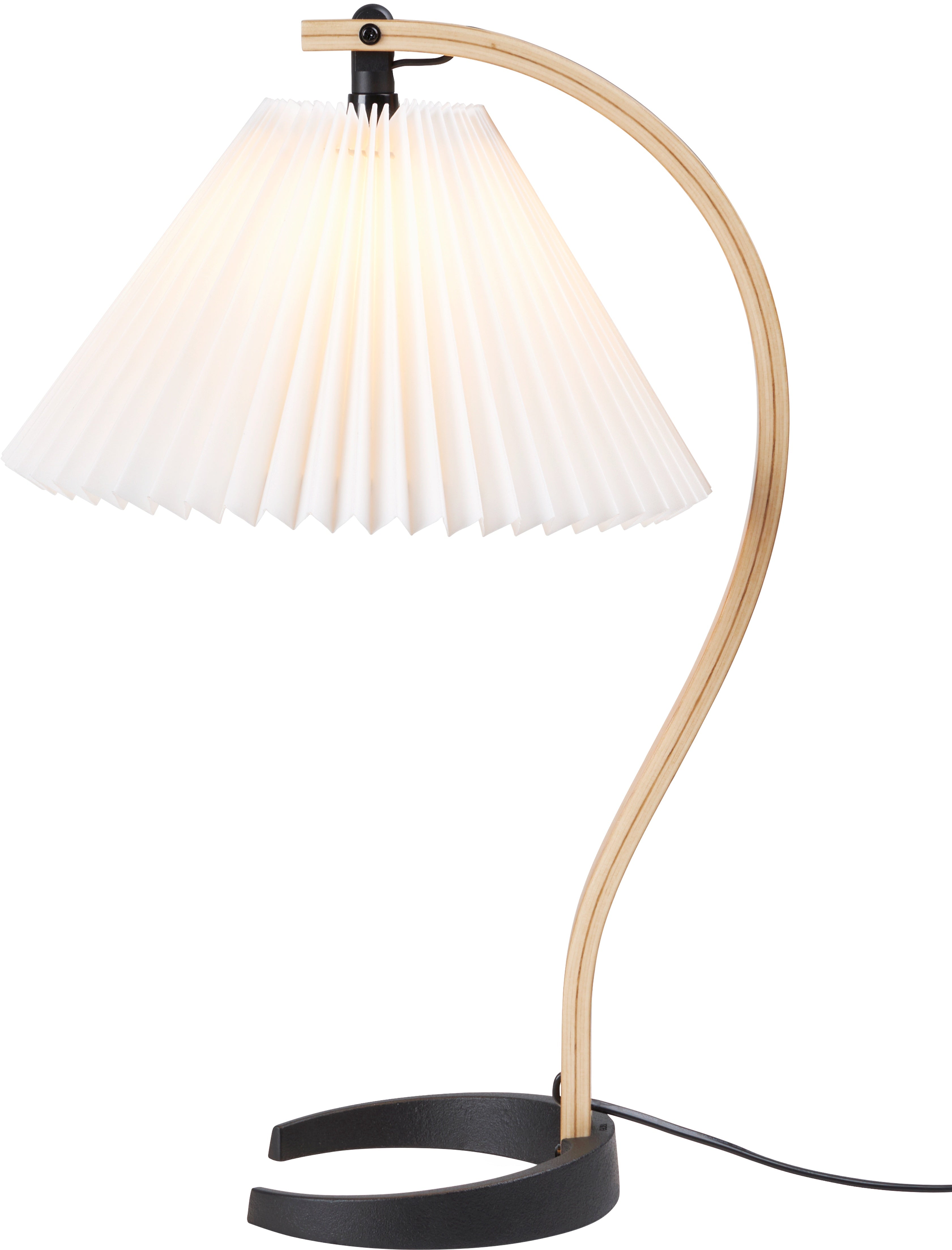 TIMBERLINE table lamp oak wood with white shade