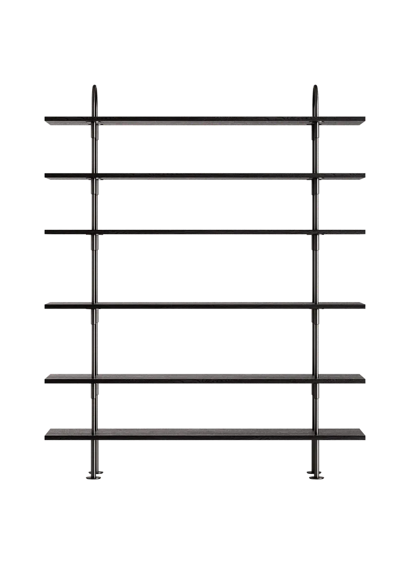 KEEN Shelf dark ash wood with black brass frame