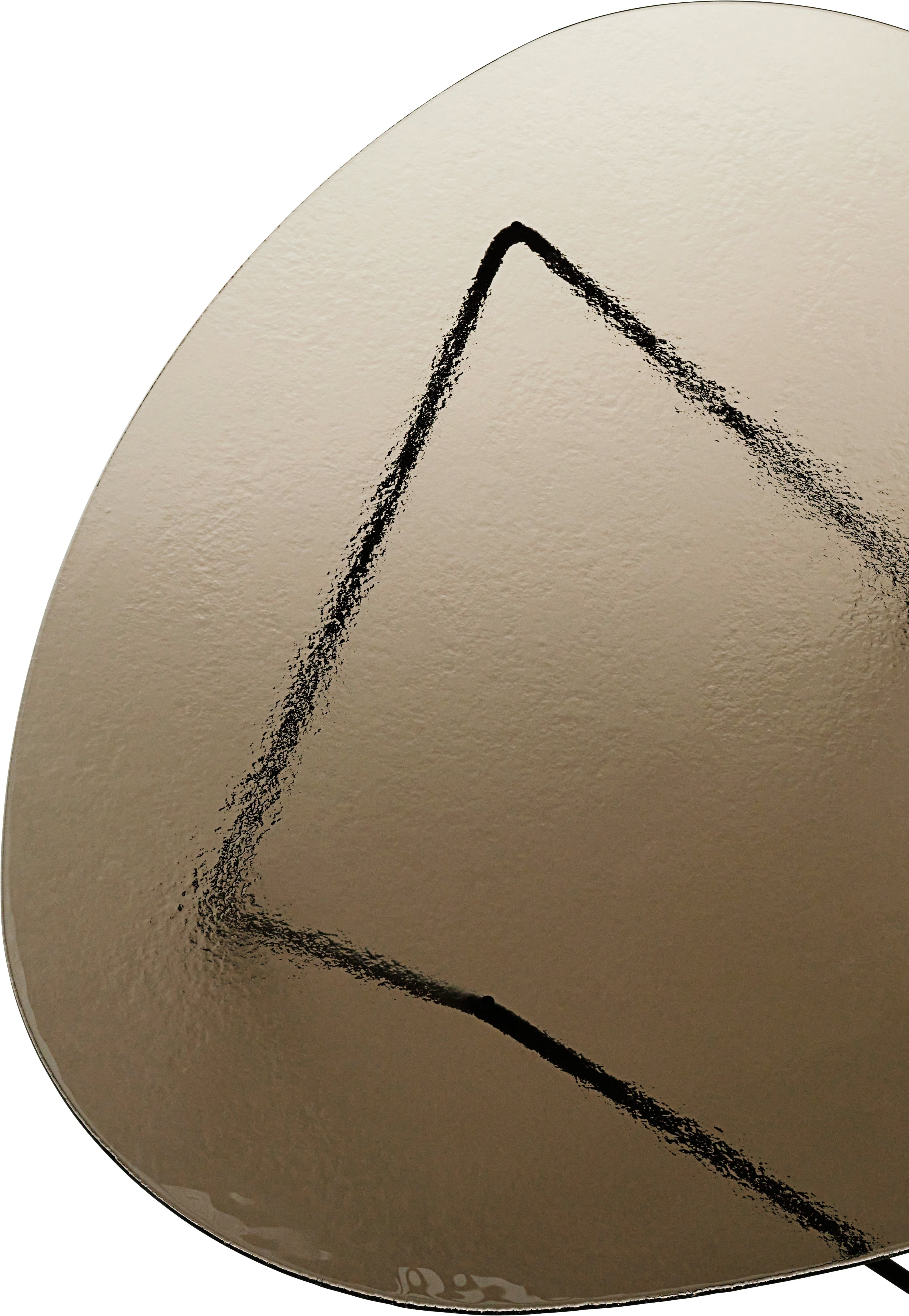 Kávový stolík PEDRERA hnedé sklo s čiernym podstavcom