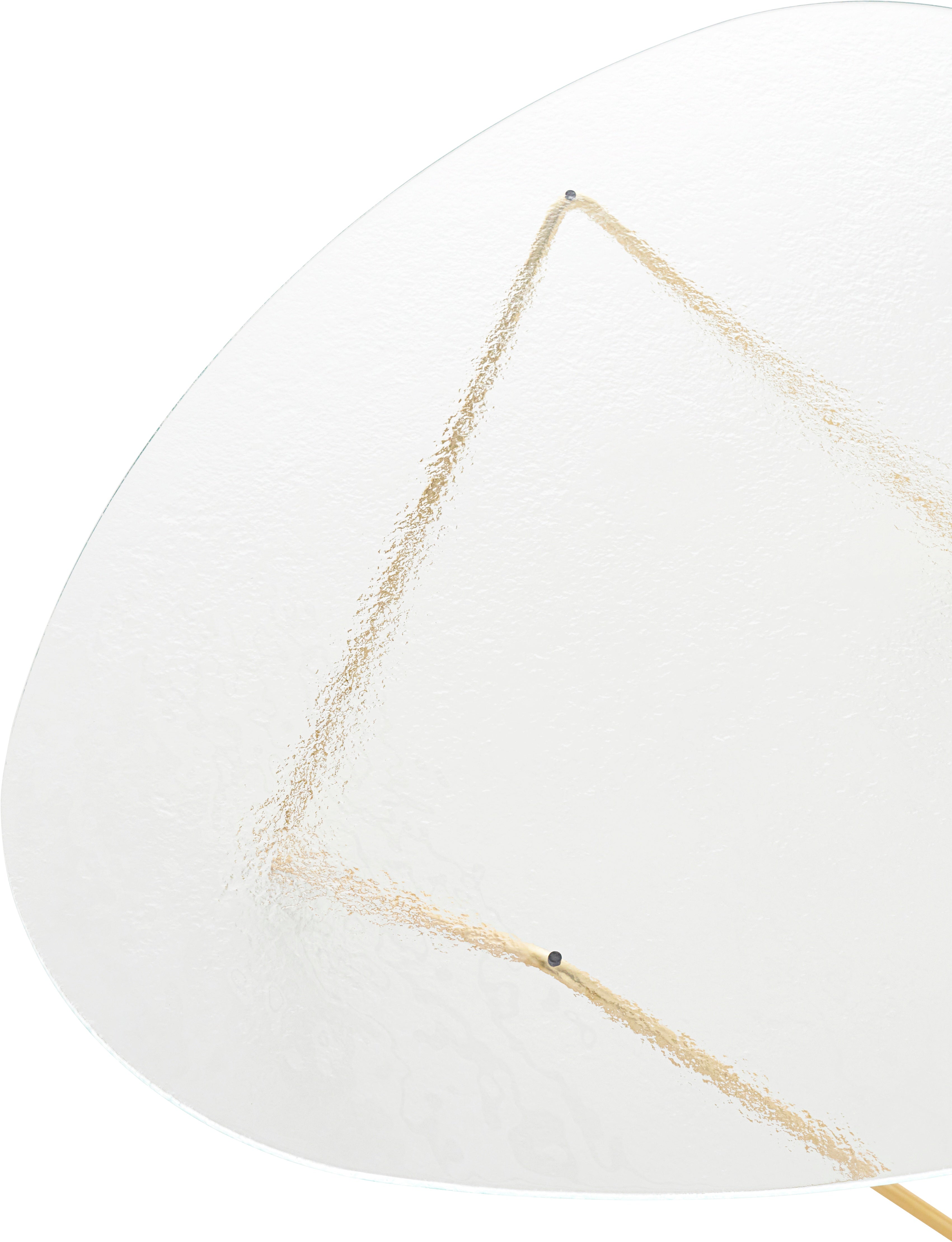 Kávový stolík PEDRERA, priehľadné sklo s mosadznou základňou