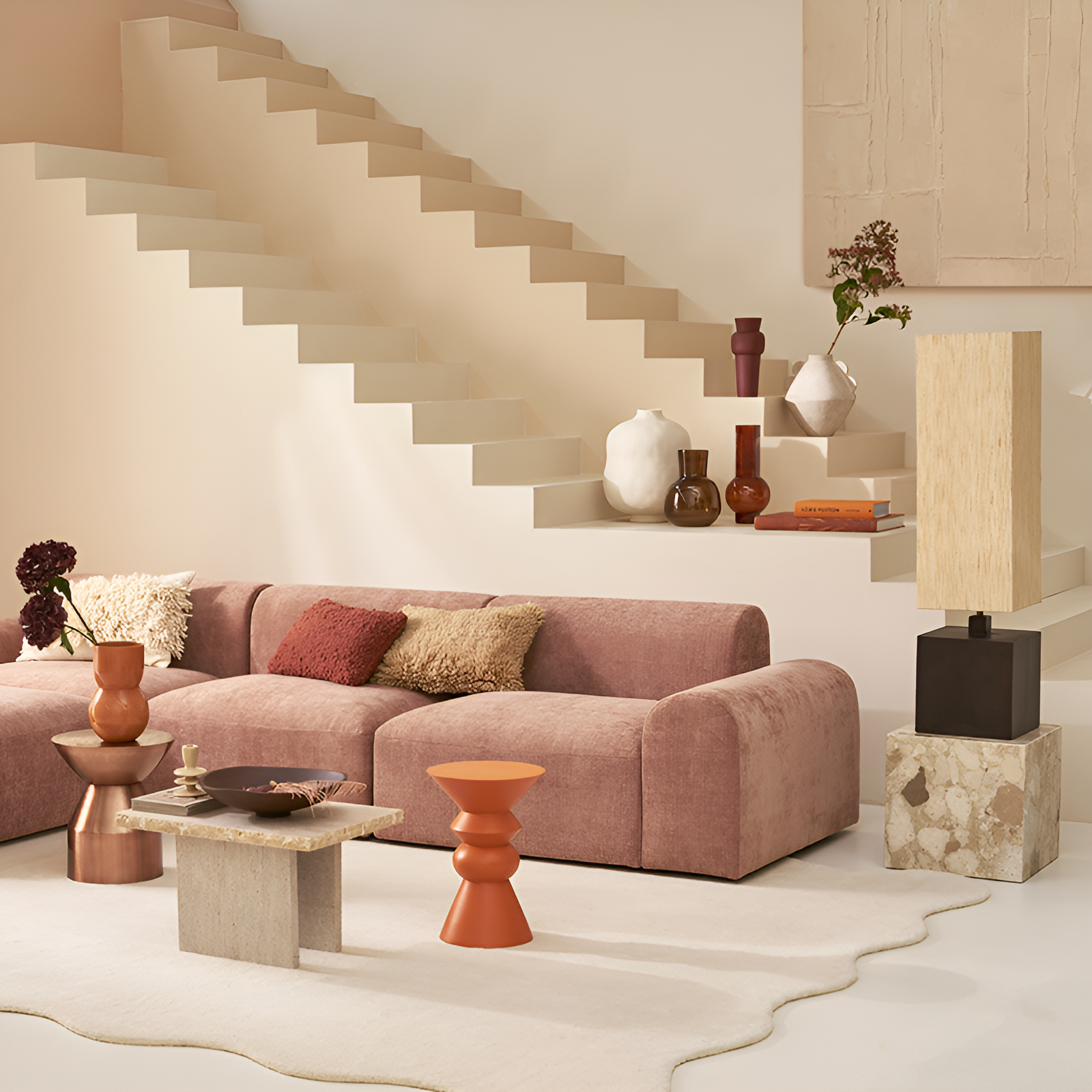 Luova side table orange mango wood