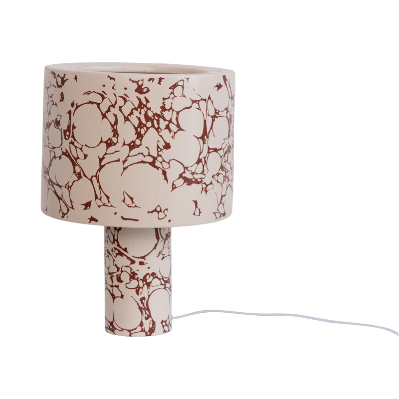 Stolná lampa FLUIDO krémovo-hnedá keramika