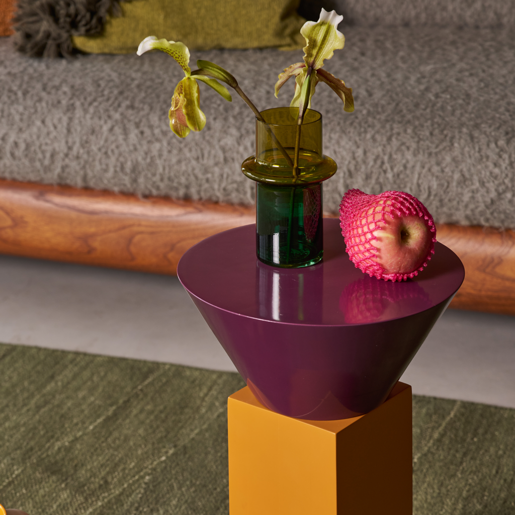 Sklenená váza MUNTER zelená so žltou