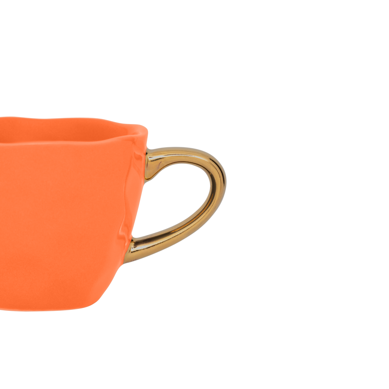 Espresso šálka GOOD MORNING oranžová so zlatým