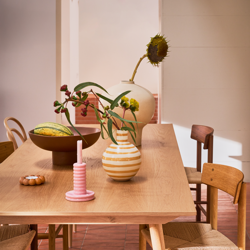 Ceramic Vase AMARA Orange with Cream