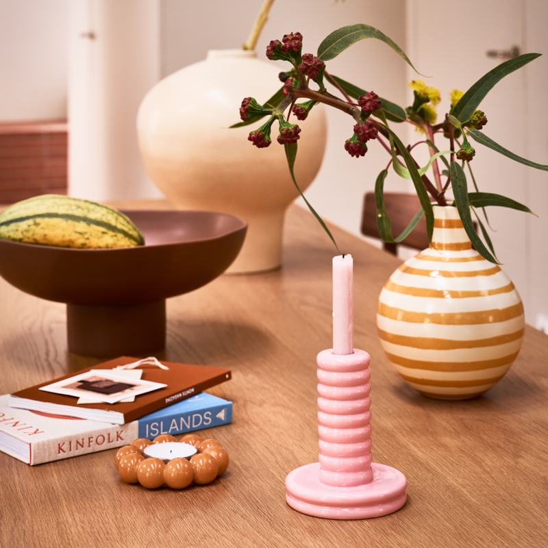 Ceramic Vase AMARA Orange with Cream
