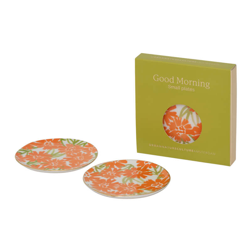 Súprava tanierikov GOOD MORNING s oranžovým kvetinovým motívom