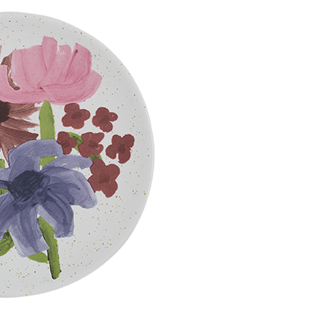 Ceramic Dessert Plate HANAKO Plant Motif