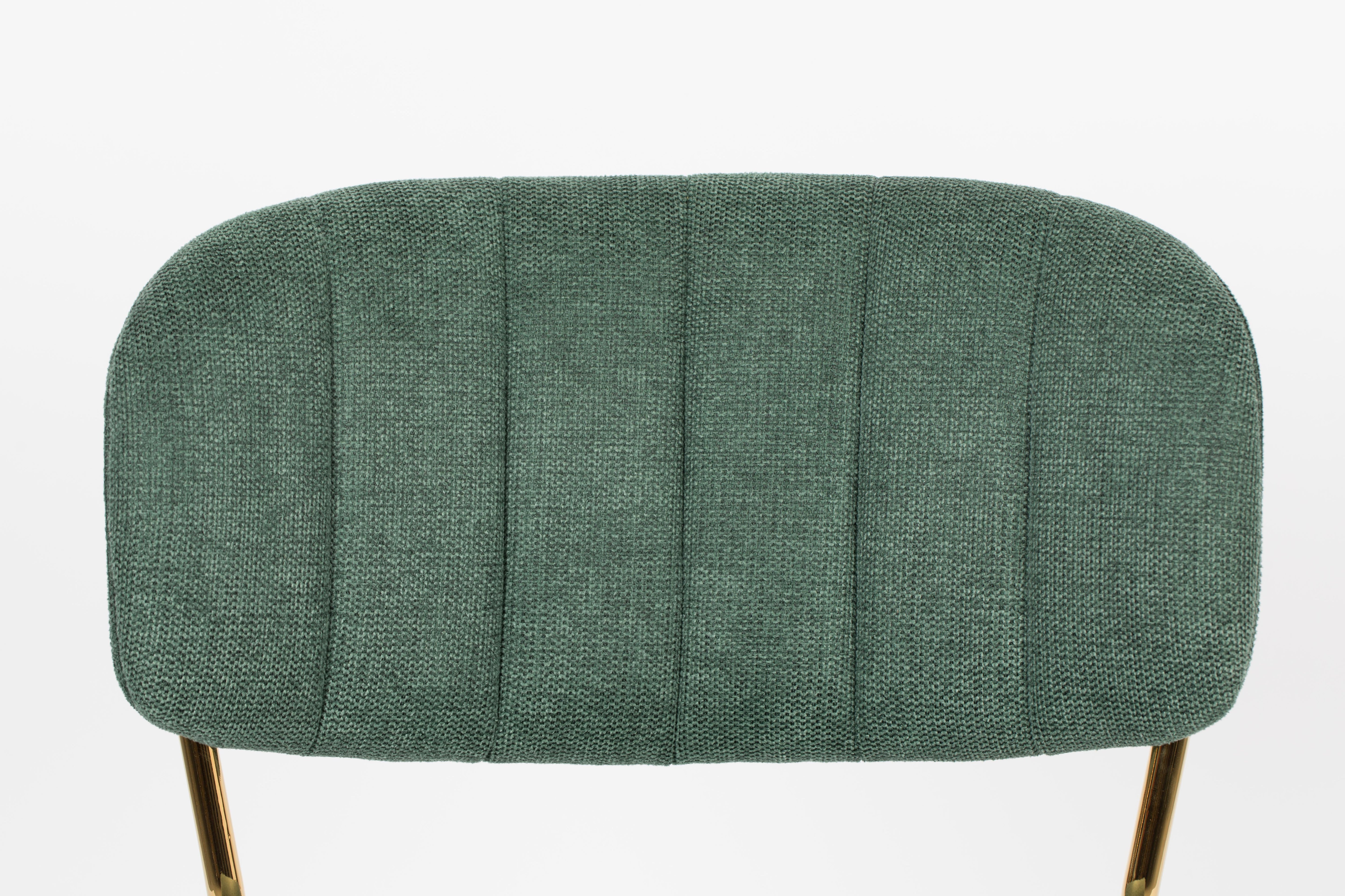 Jolien Dark green chair with a golden base