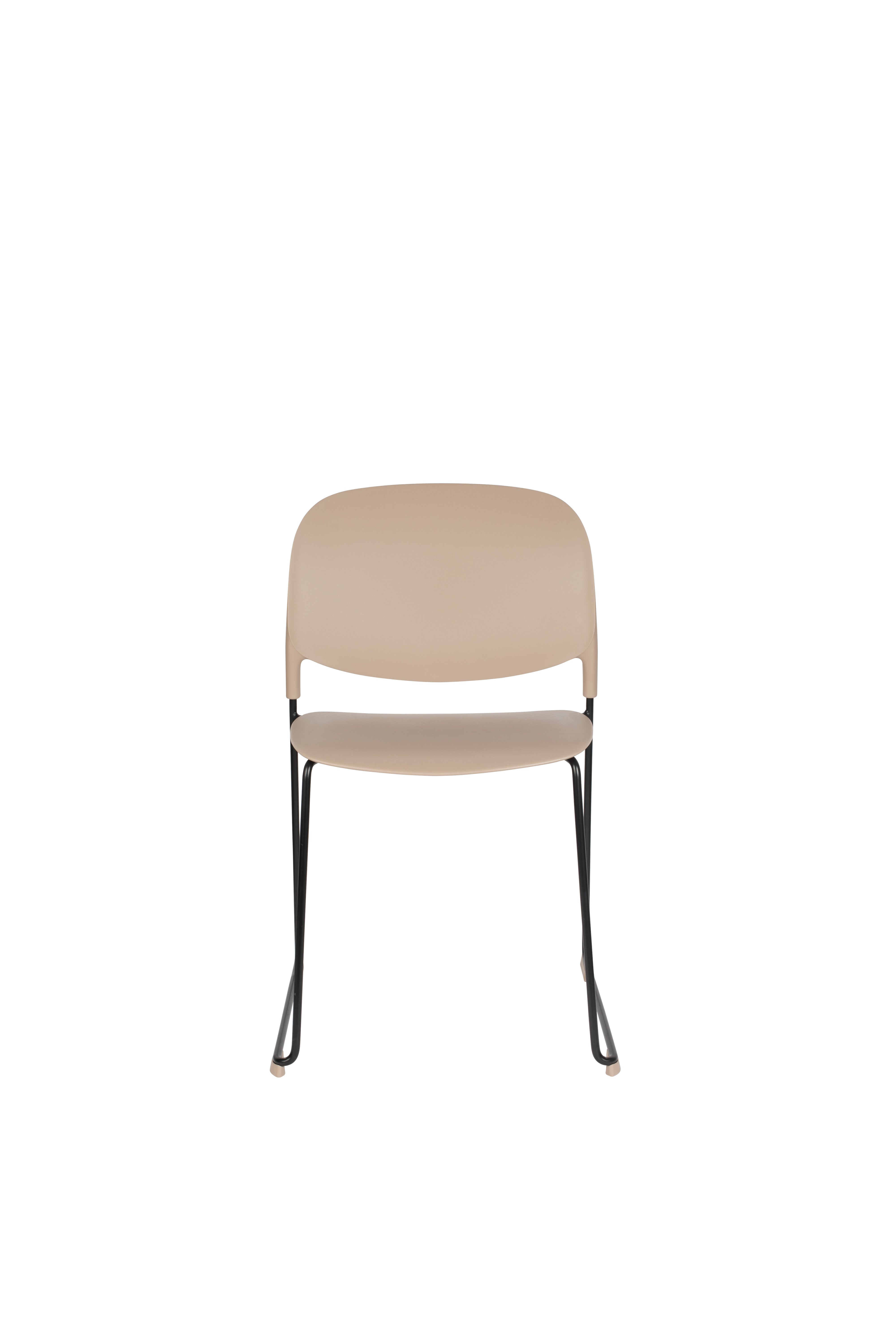 Stacks beige chair with a black base