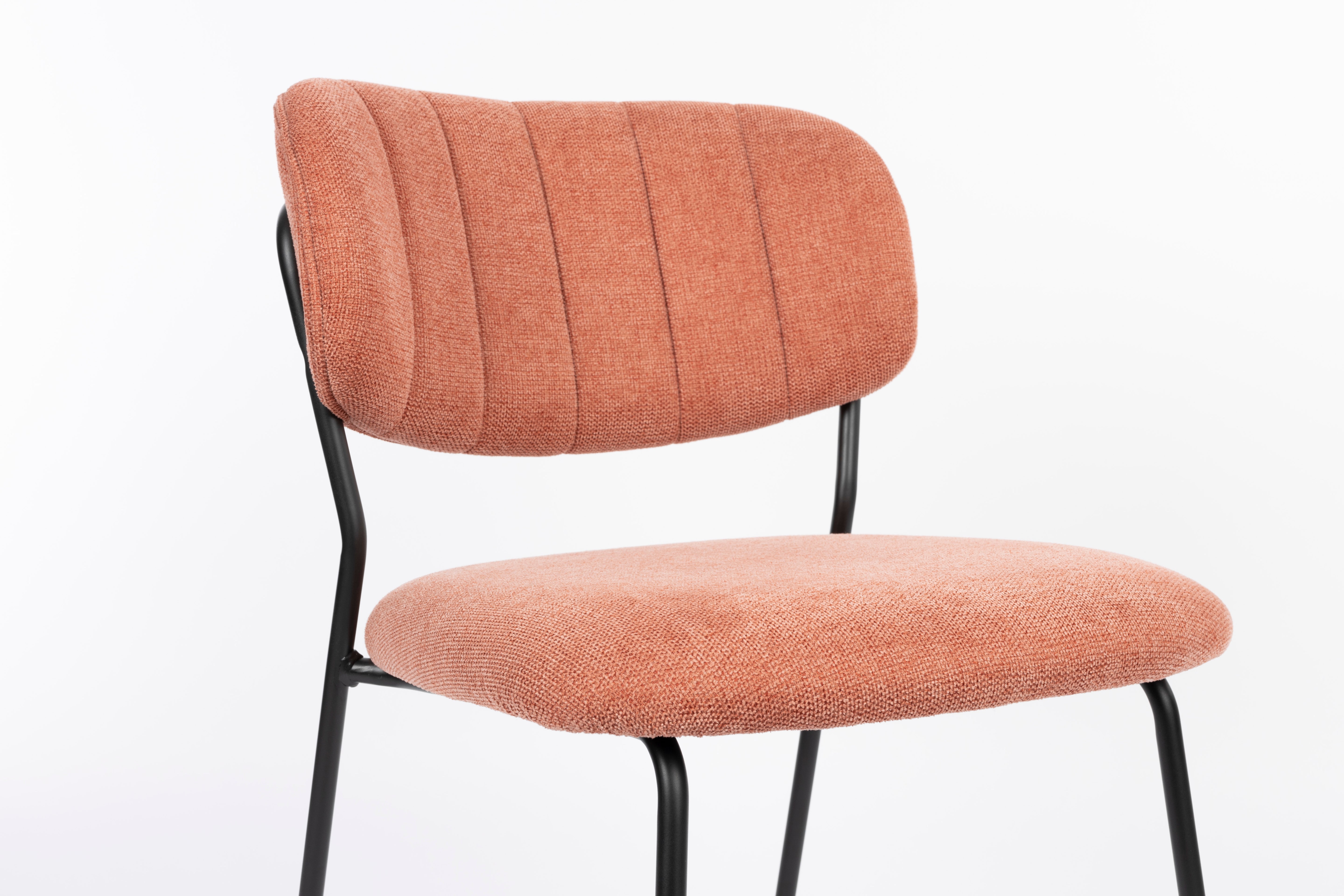 Stolička JOLIEN lososová ružová s čiernym podstavcom