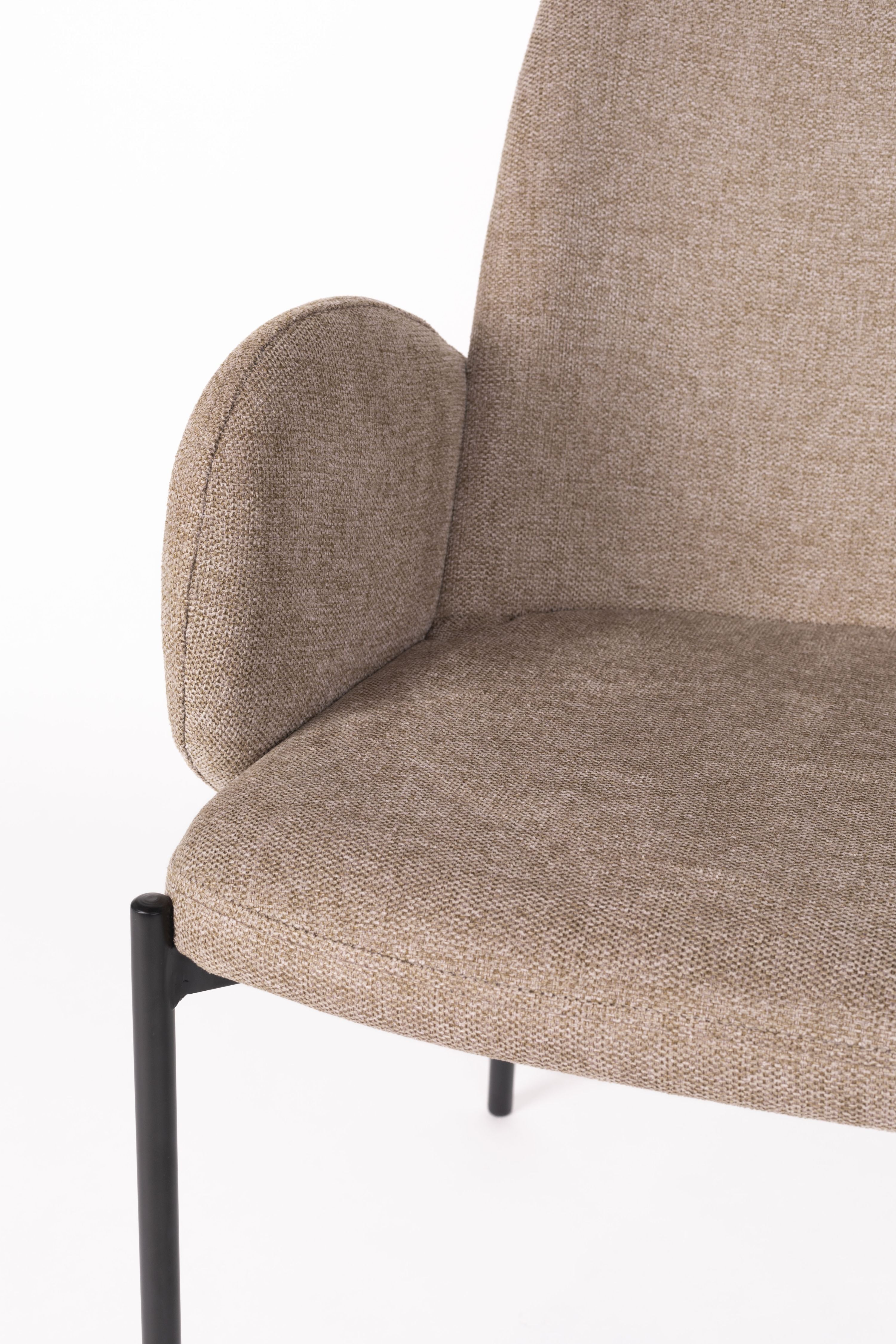 Chair with armrests, i.e. brown