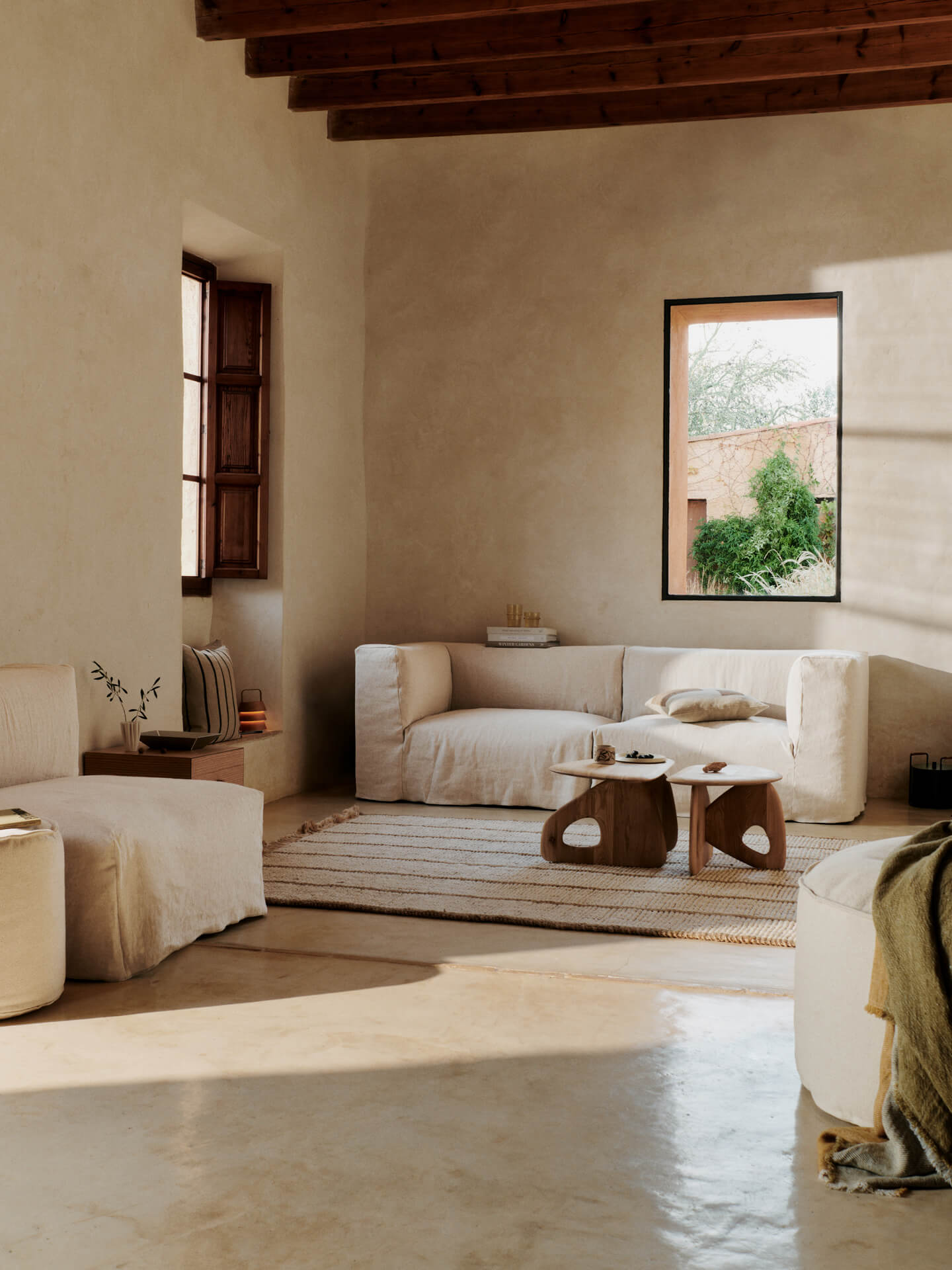 ATHENS STRIPES cream rug with jute