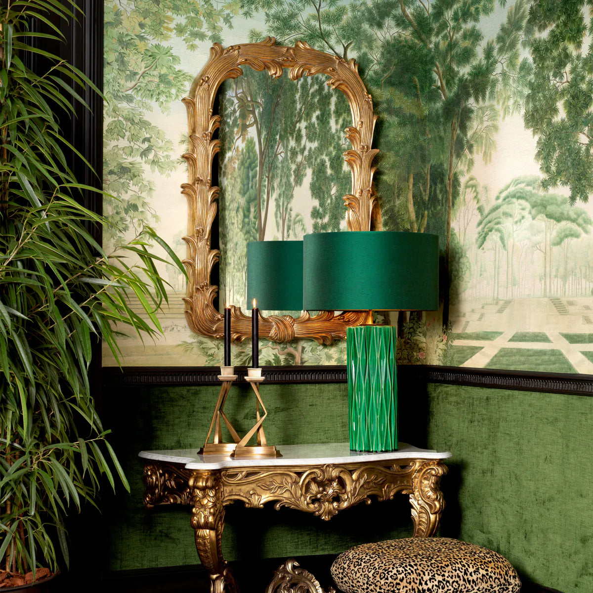 Luster GAVIN antický zlatý