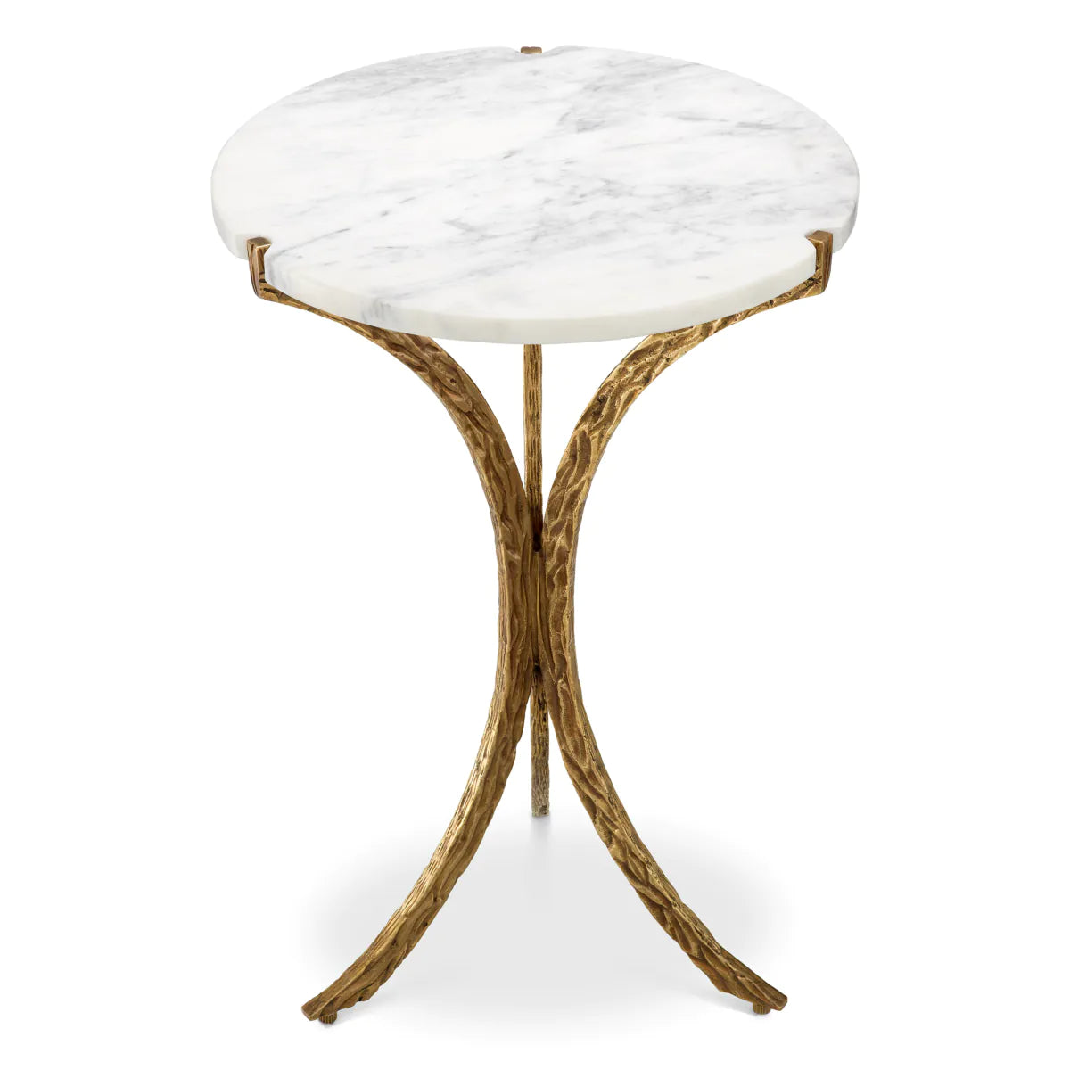 Emmeline side table marble top with ancient golden base