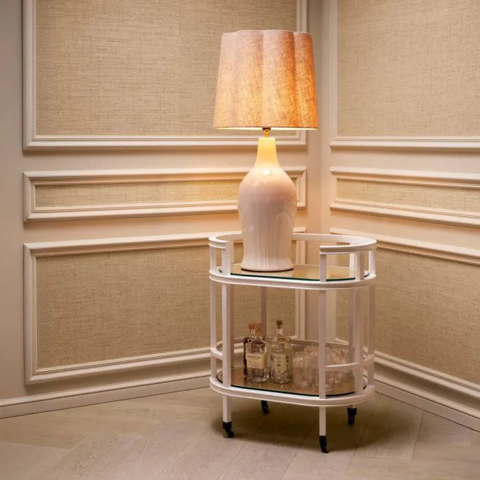 Stolná lampa BEATRIZ zlomená biela