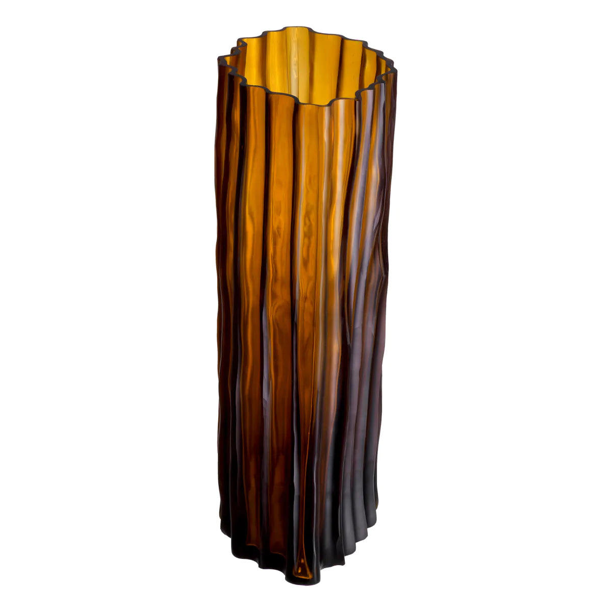 VIVENTE amber glass vase