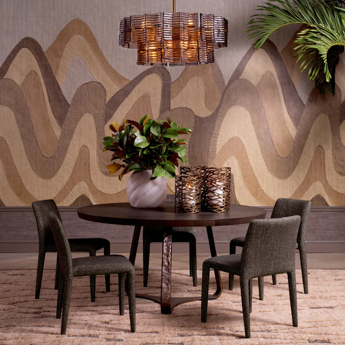 Luster SILVANO s dymovým sklom