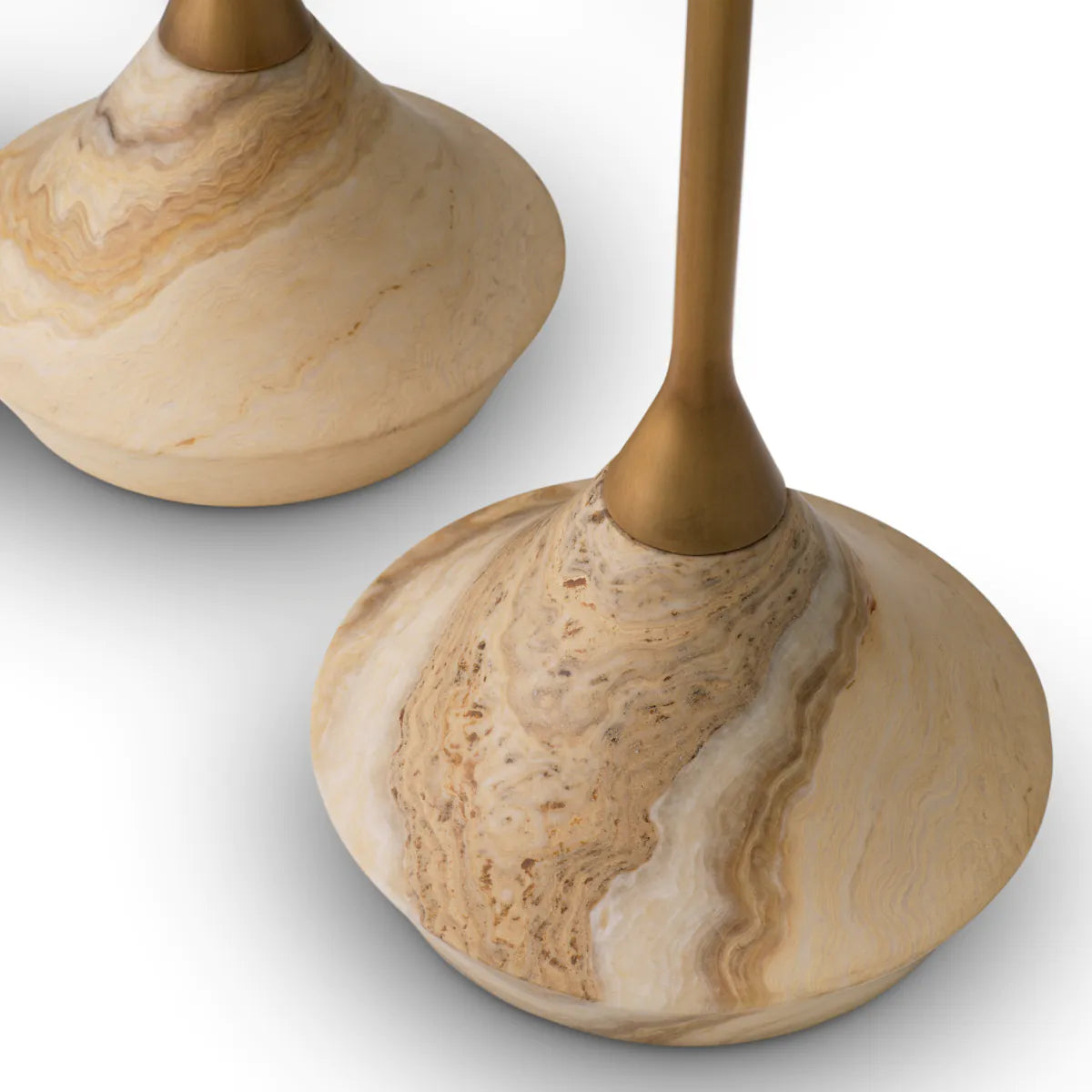 Súprava stolíkov PUGLIA z dubového dreva s onyxovým podstavcom