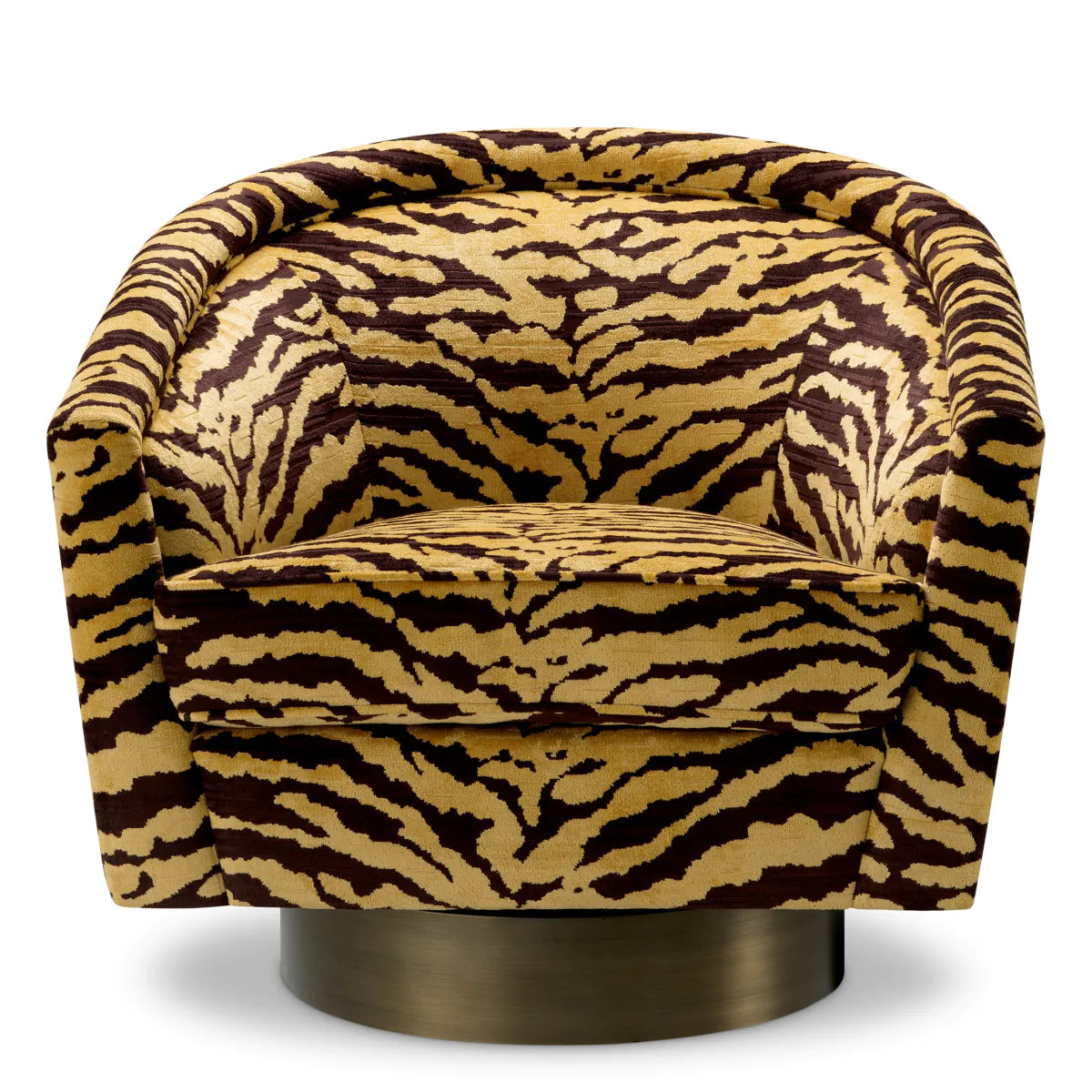 CATENE swivel armchair tiger print