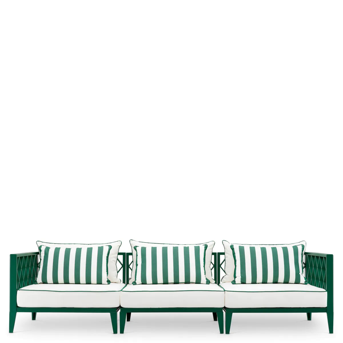 3-seater outdoor sofa OCEAN CLUB green with broken white
