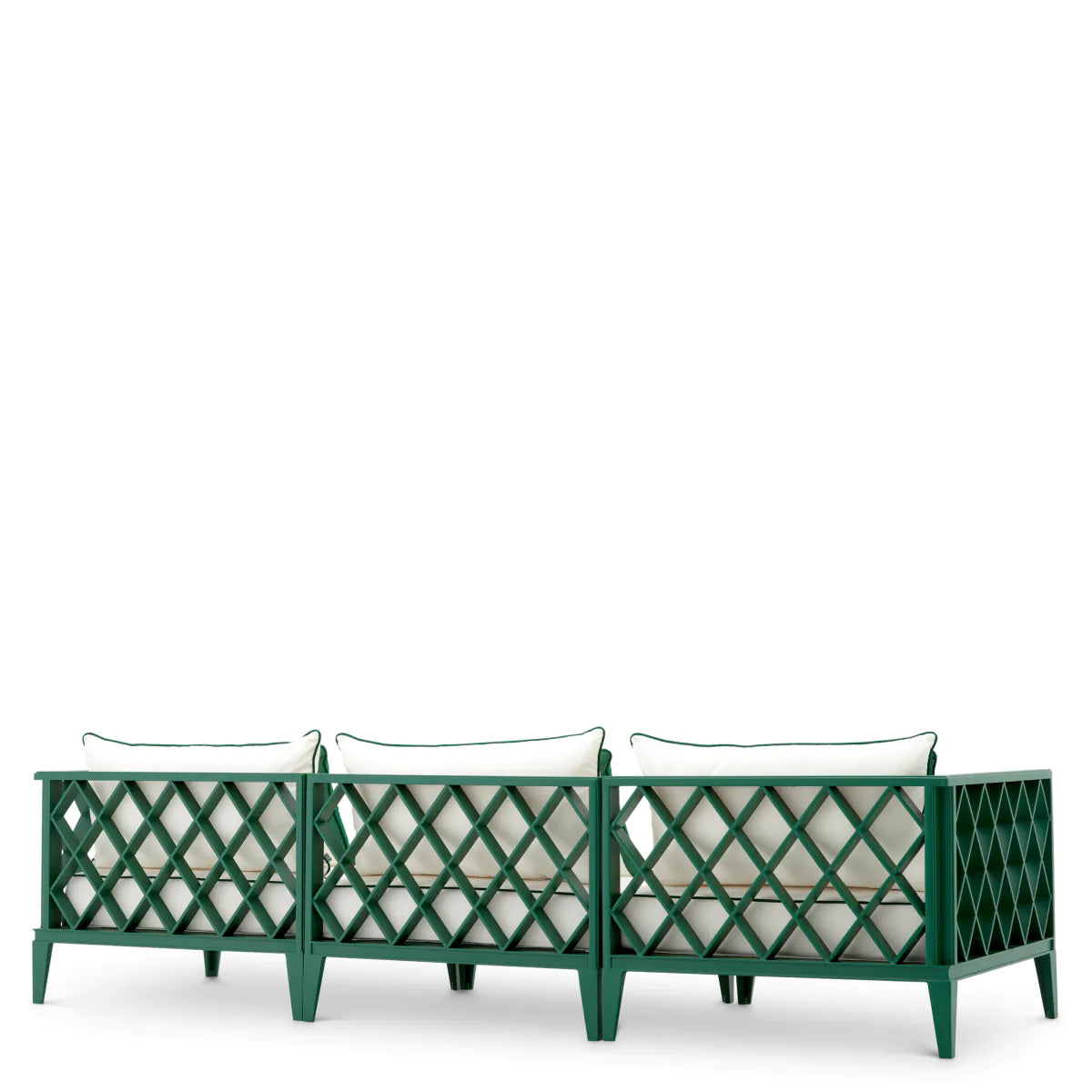 3-seater outdoor sofa OCEAN CLUB green with broken white