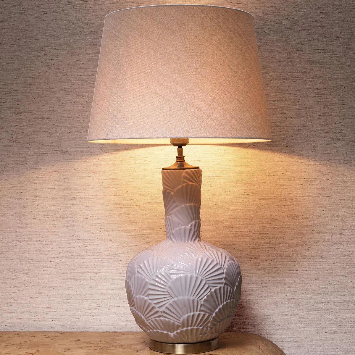 Stolná lampa ANDORRA zlomená biela