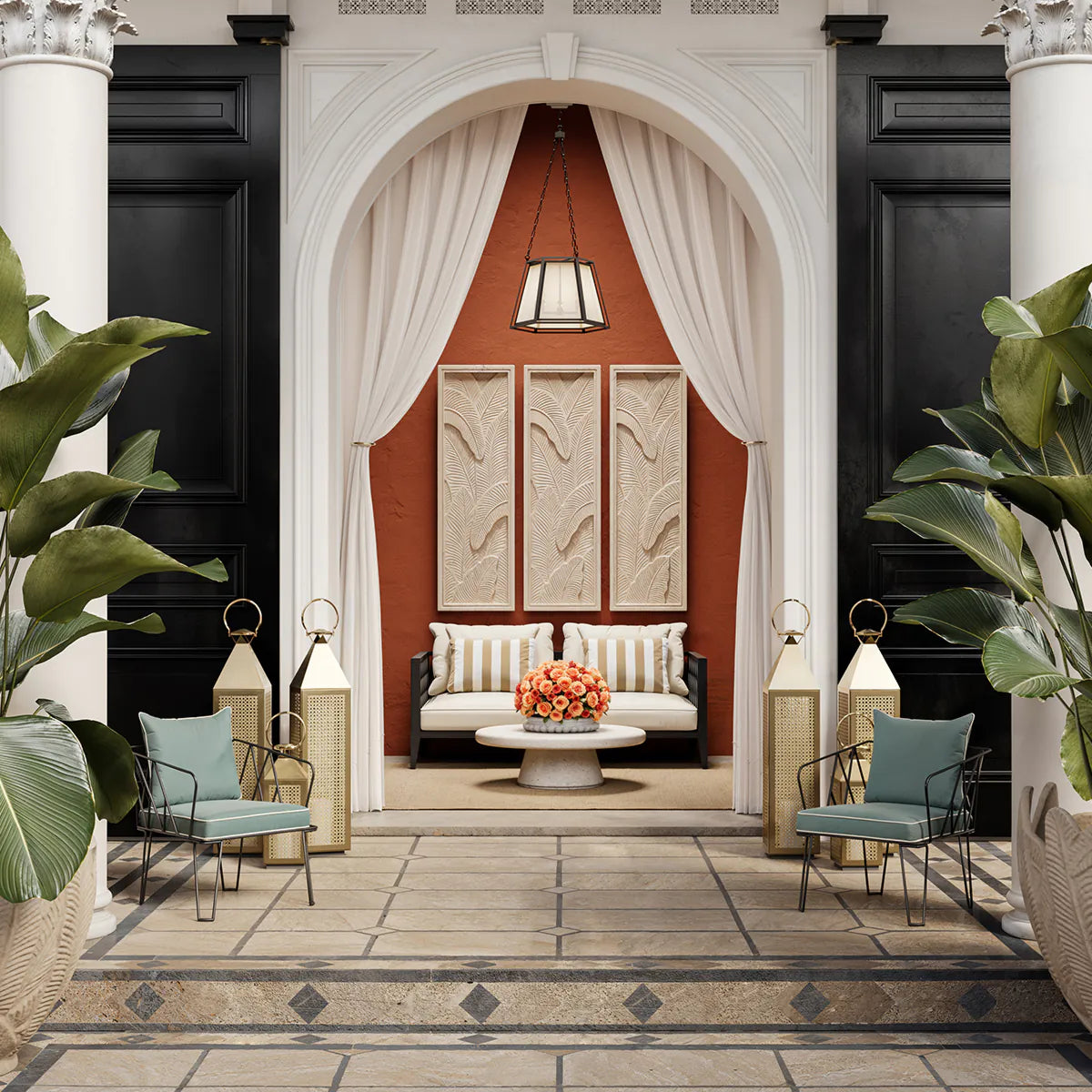 Sofa 2-osobová vonkajšia OCEAN CLUB čierna s krémovou