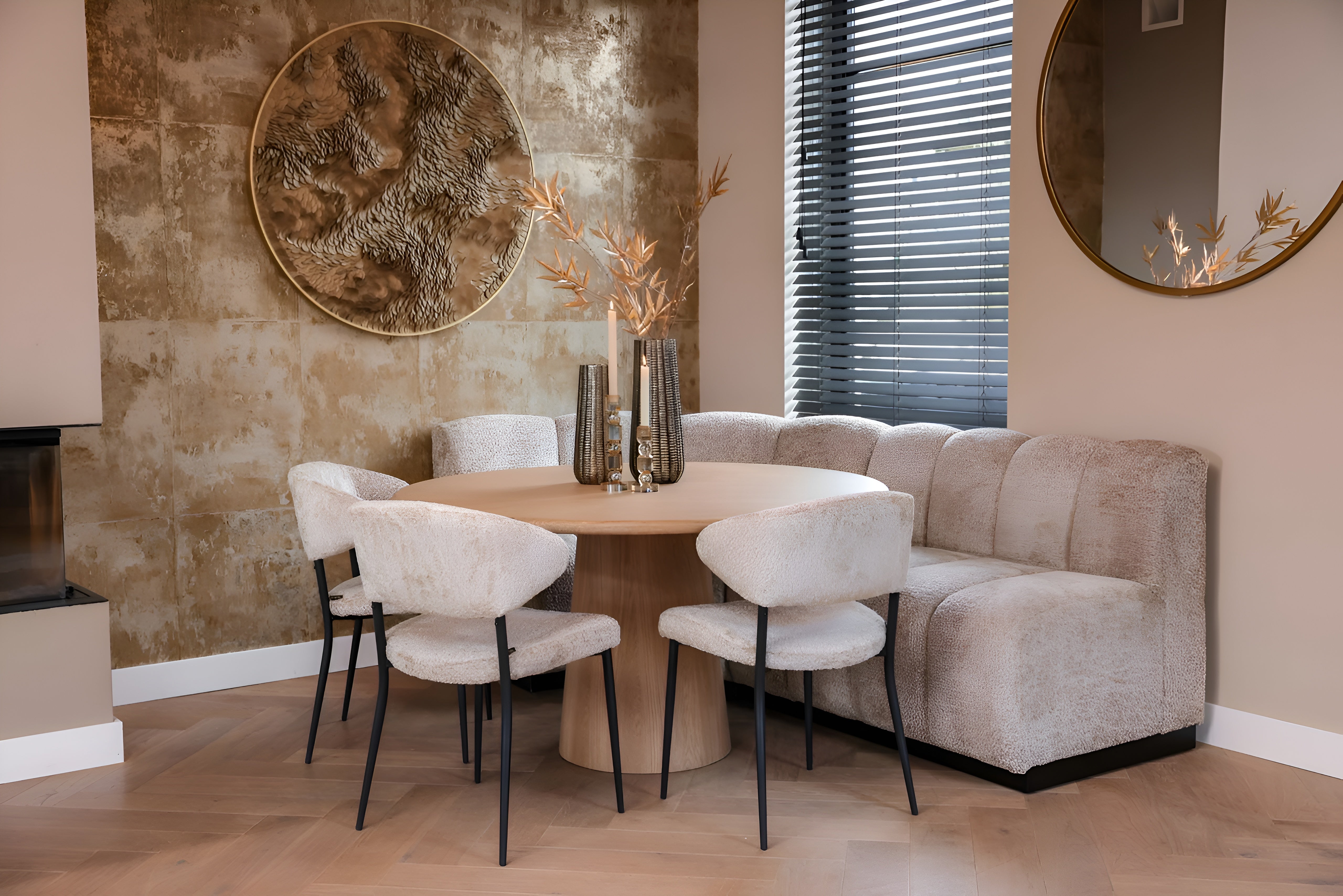 Rohová pohovka HILLPARK - stredný zaoblený prvok béžový