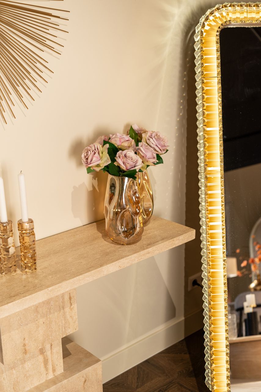 Sklenený svietnik ZOFIA zlatý