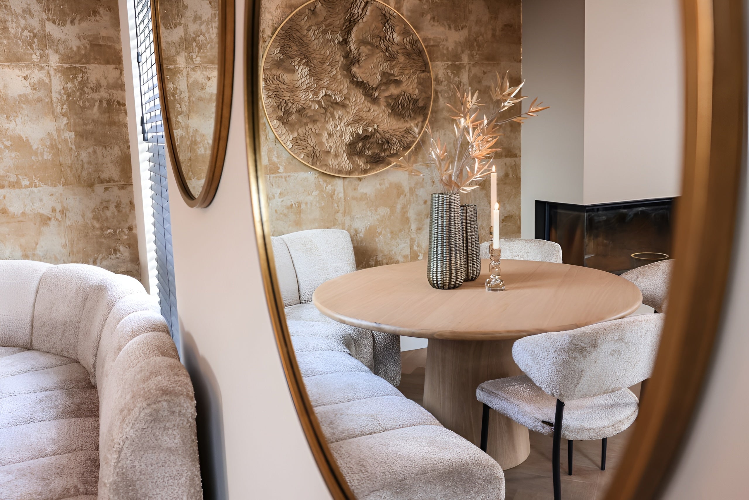 Rohová pohovka HILLPARK - stredný zaoblený prvok béžový