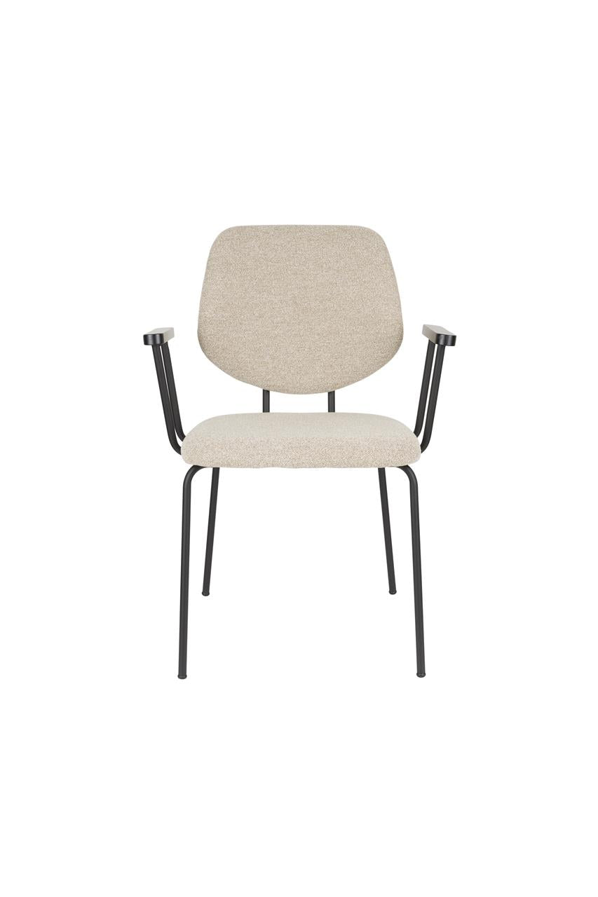 Kreslo s podrúčkami ZELO béžové s čiernym podstavcom