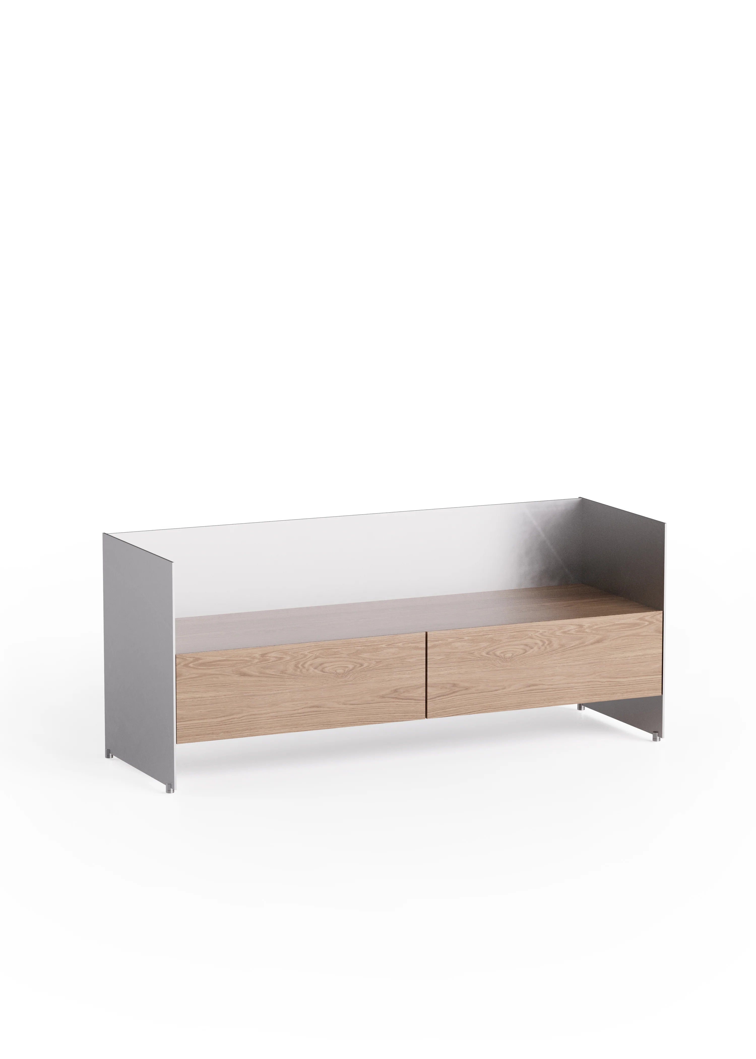 ALOOX 120 Cabinet in Oak Wood with Aluminum Finish