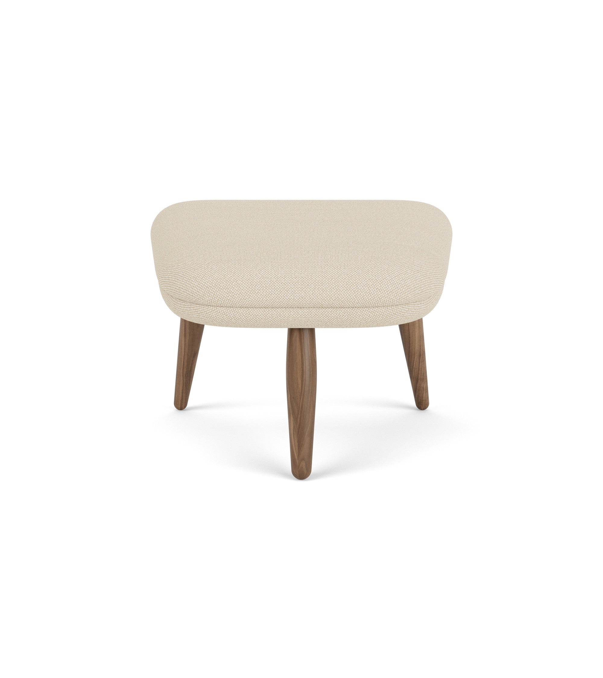 ODA Beige Footrest with Walnut Base