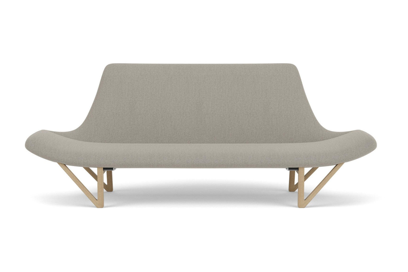 Sofa PAGODE šedá s dubovým podstavcom