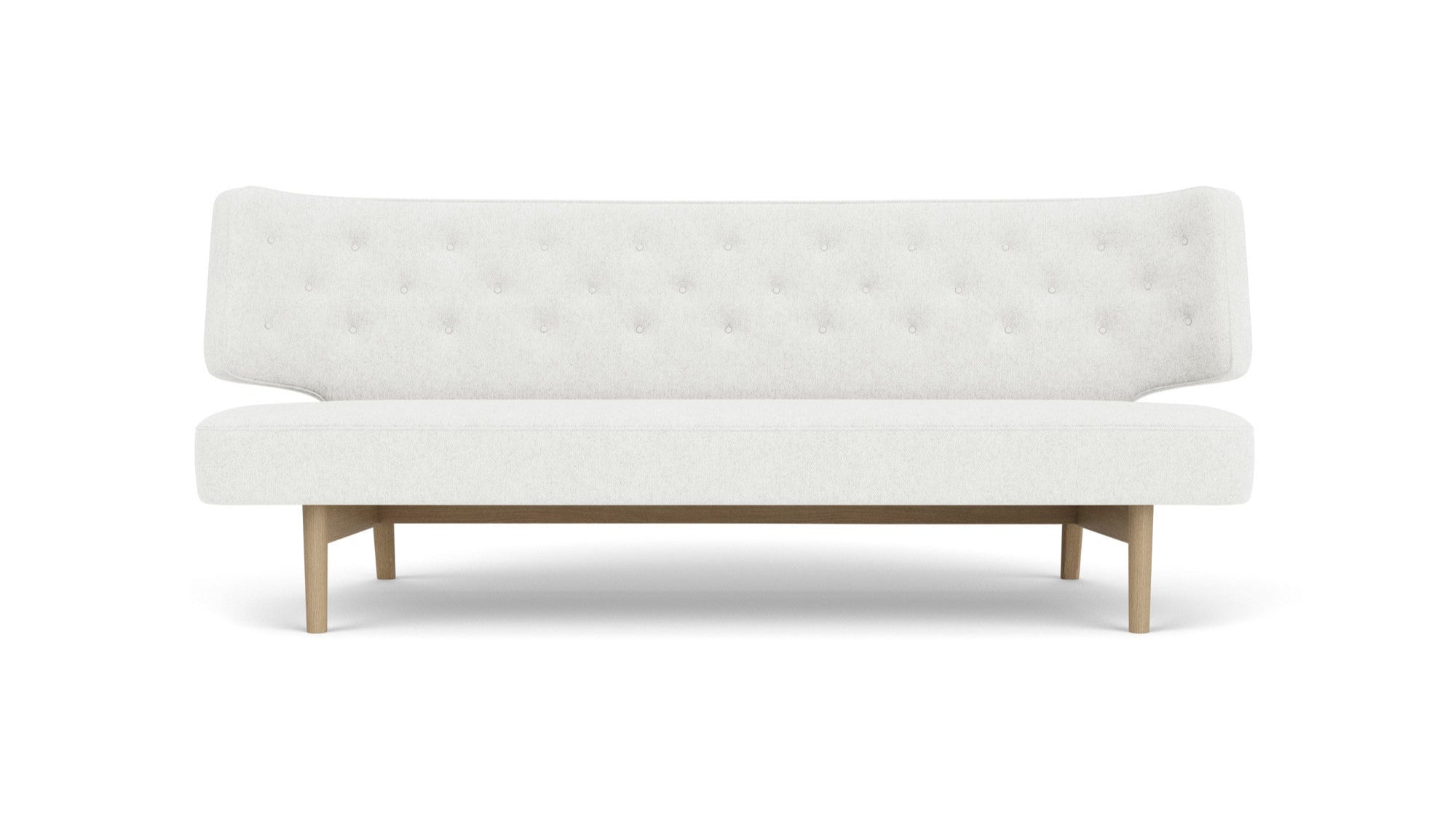 Sofa pre 2 osoby RADIOHUS svetlosivá s dubovým podstavcom