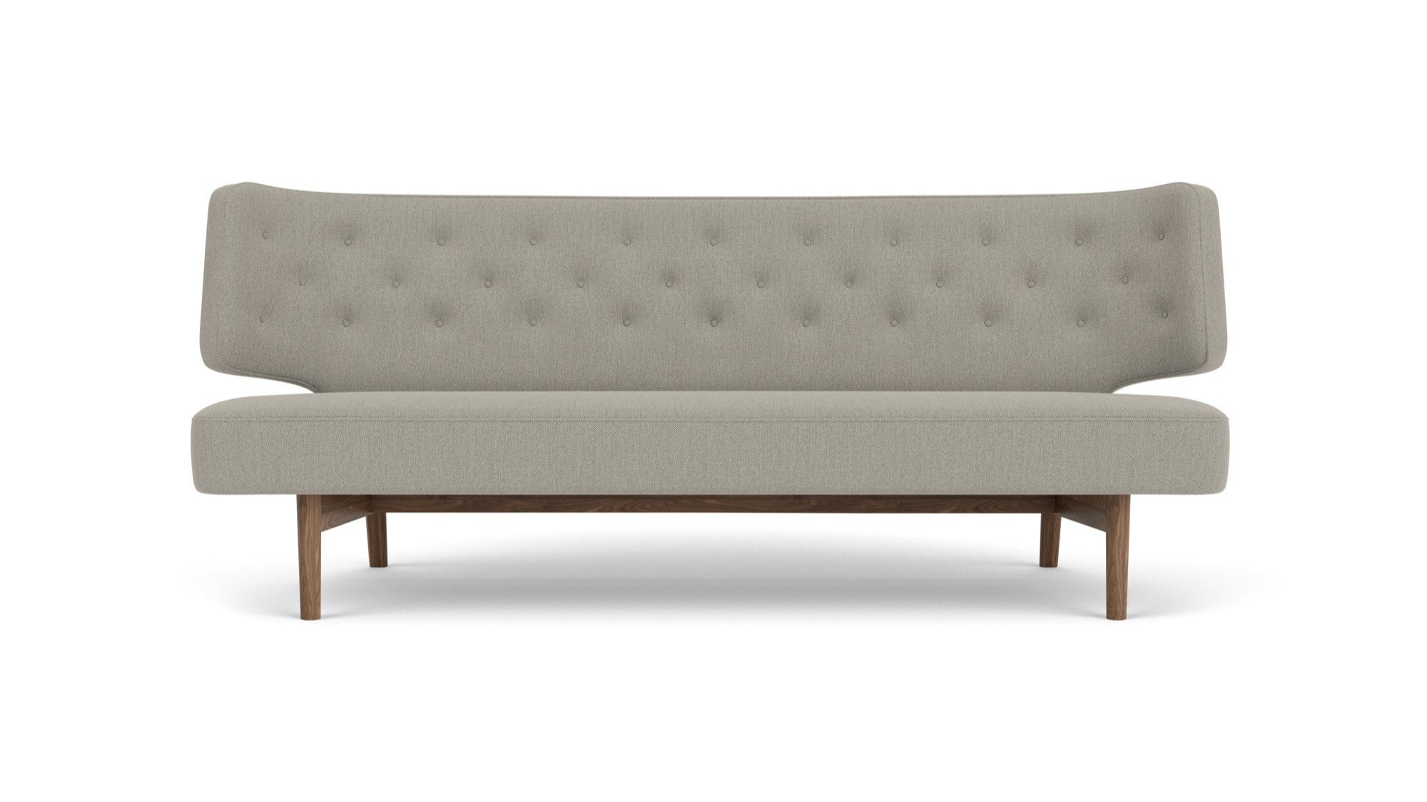 2-seater Sofa RADIOHUS gray with walnut base