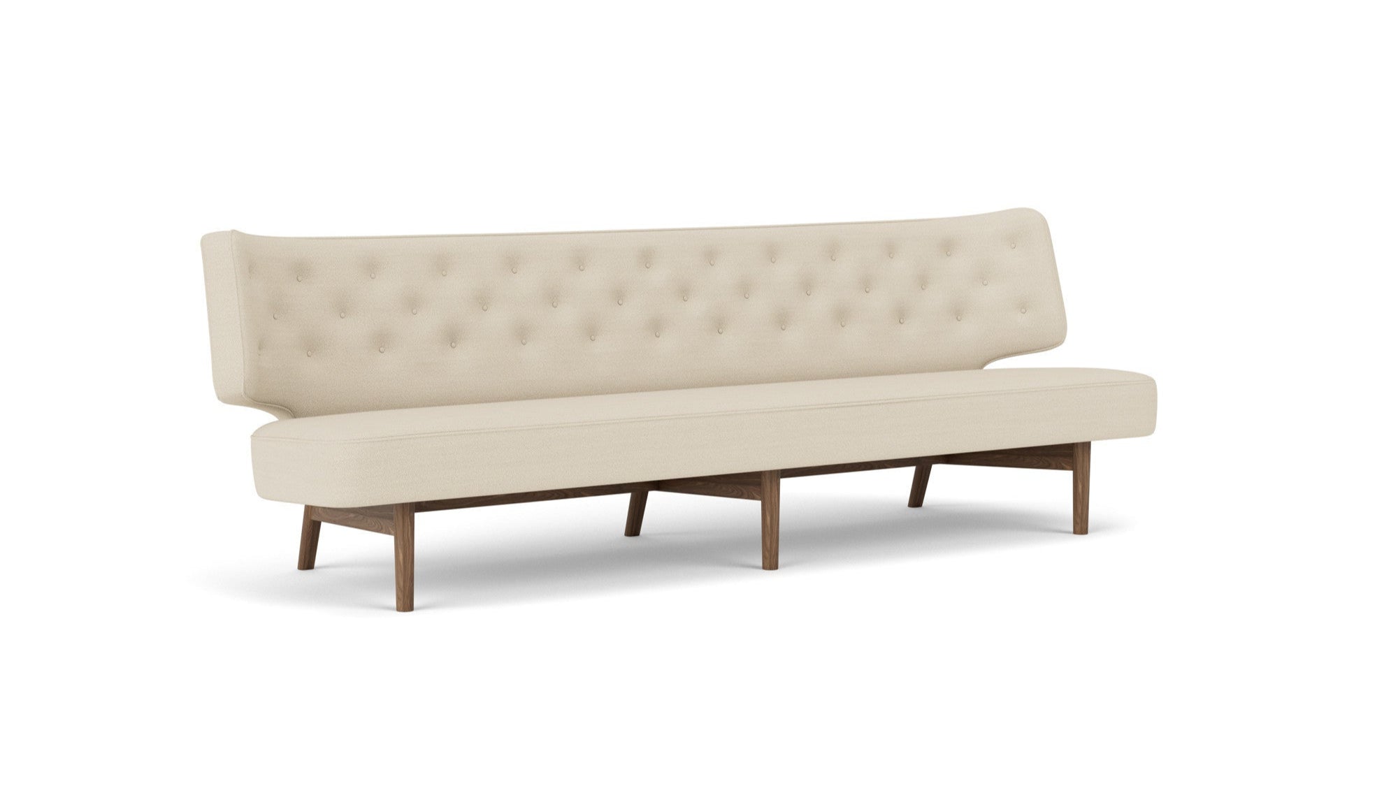 3-seater Sofa RADIOHUS beige with walnut base