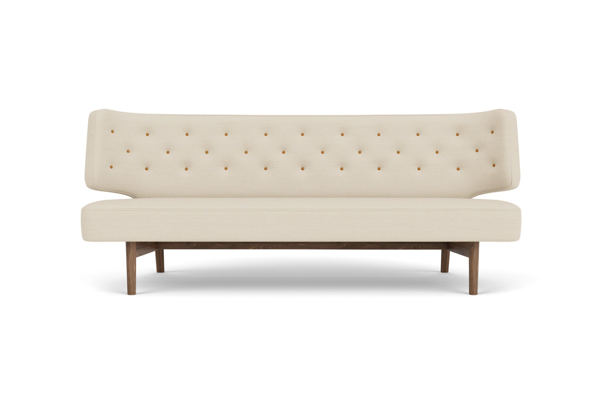 2-seater Sofa RADIOHUS beige with walnut base