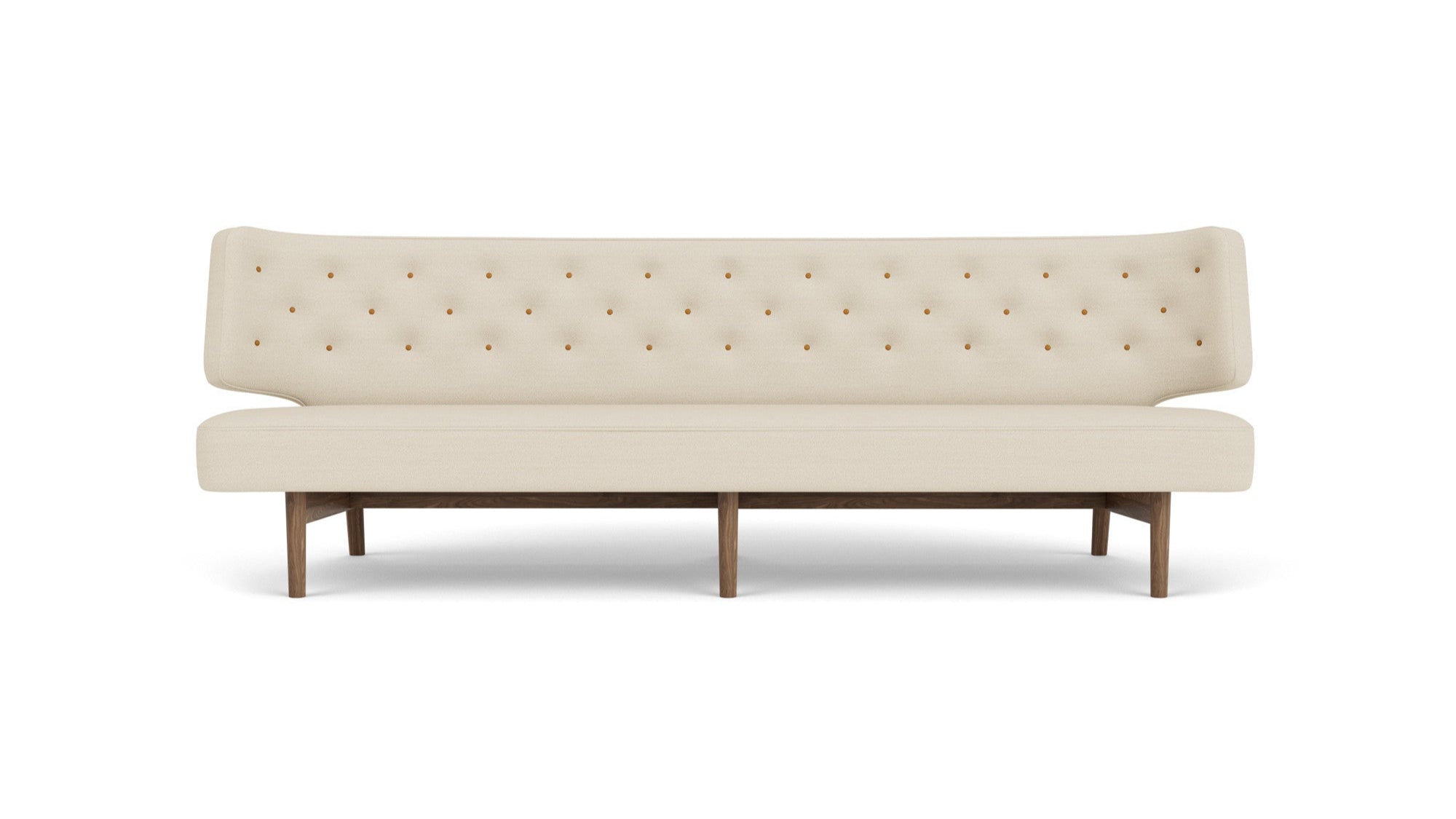3-seater Sofa RADIOHUS beige with walnut base
