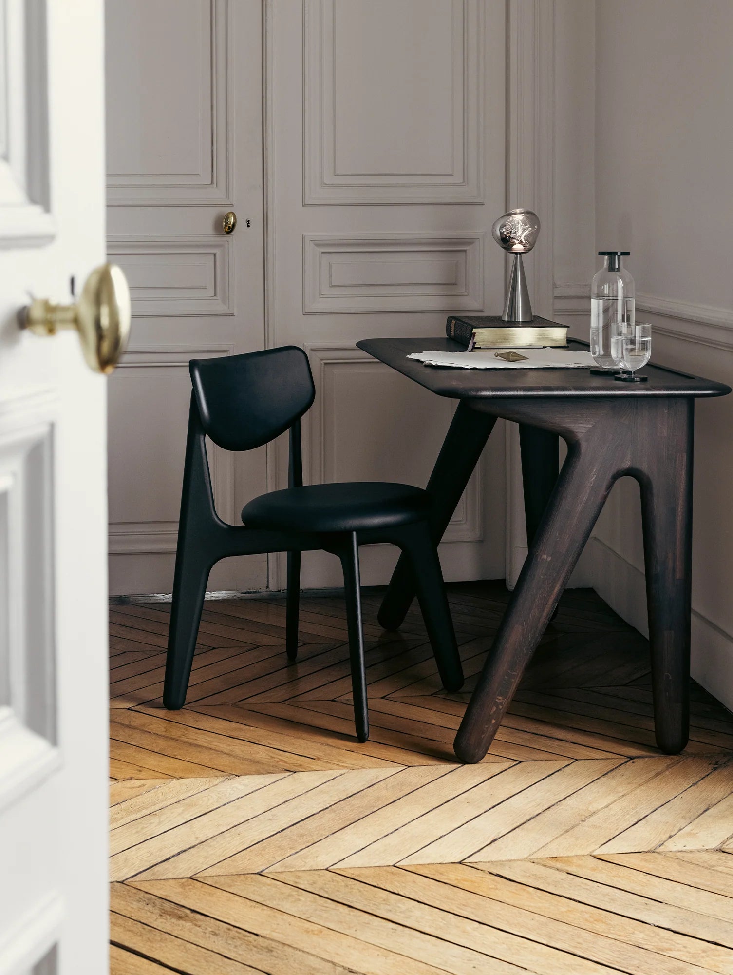 SLAB Desk Black Oak Wood