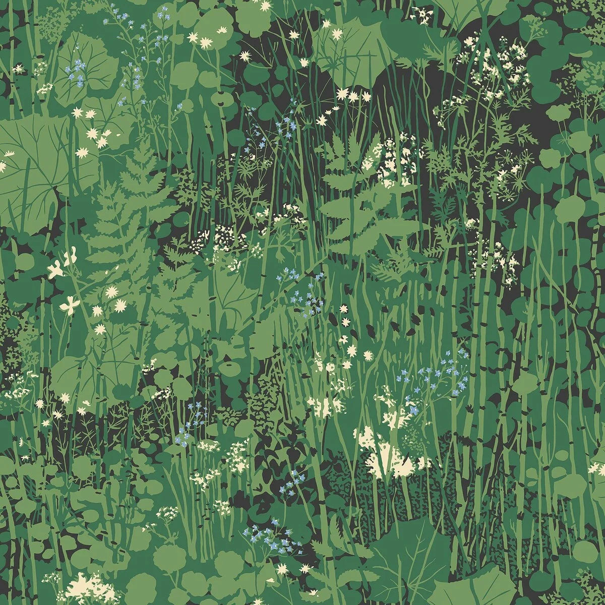 Tapeta s rastlinným motívom listov DIKESREN zelená