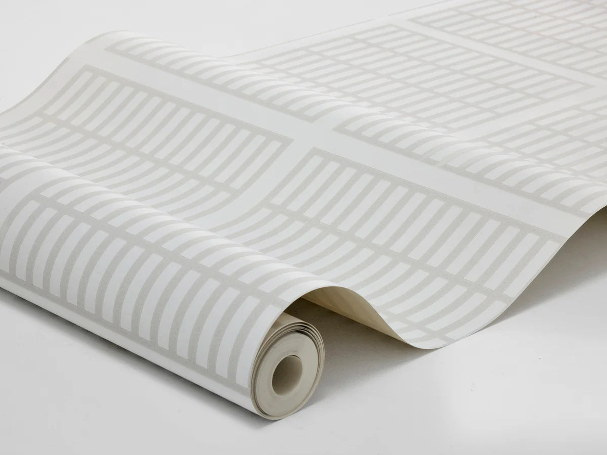 Tapeta s geometrickým vzorom ALVAR AALTO 14/6 biela so šedou