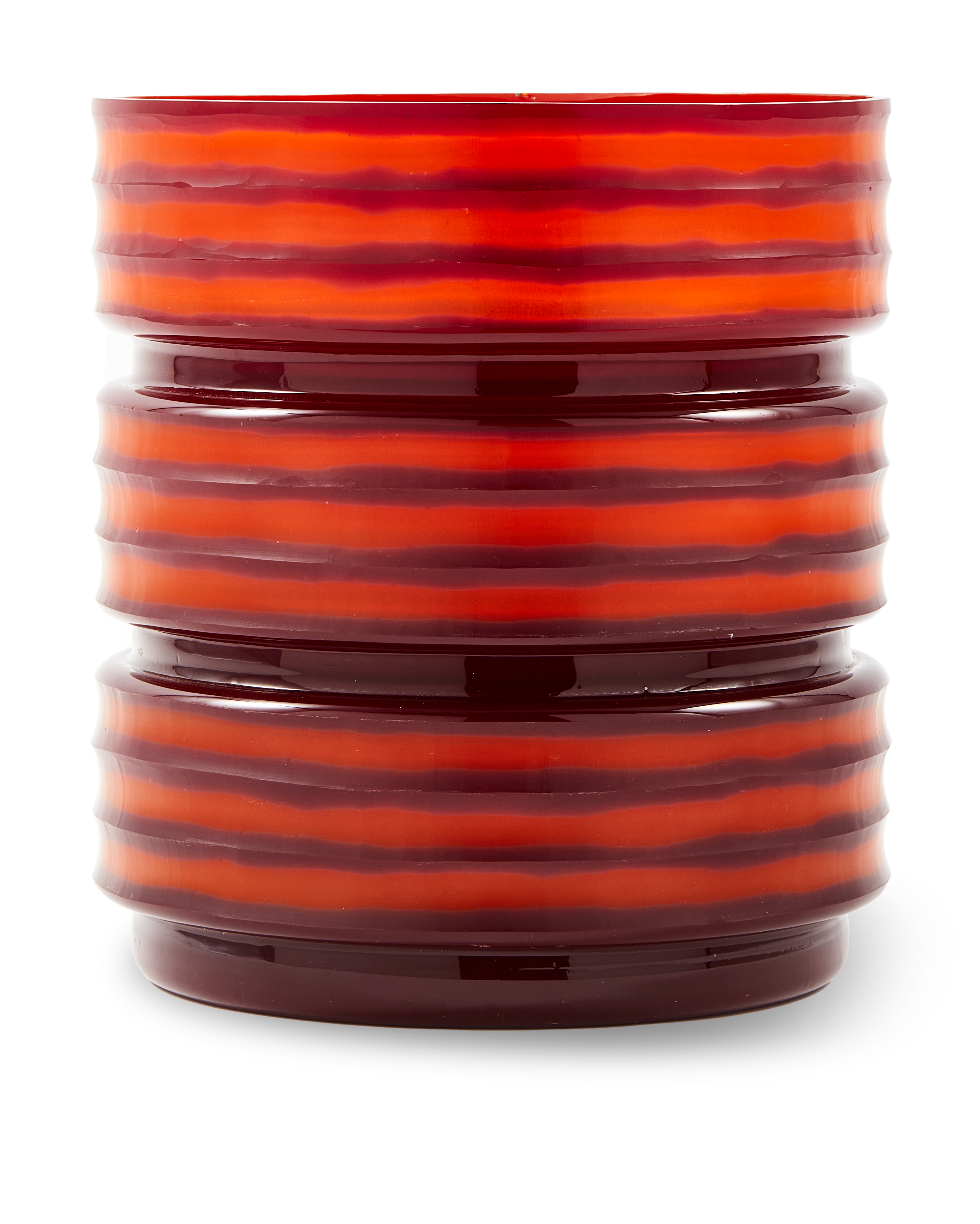 Váza SKLENENÁ VRSTVA červená