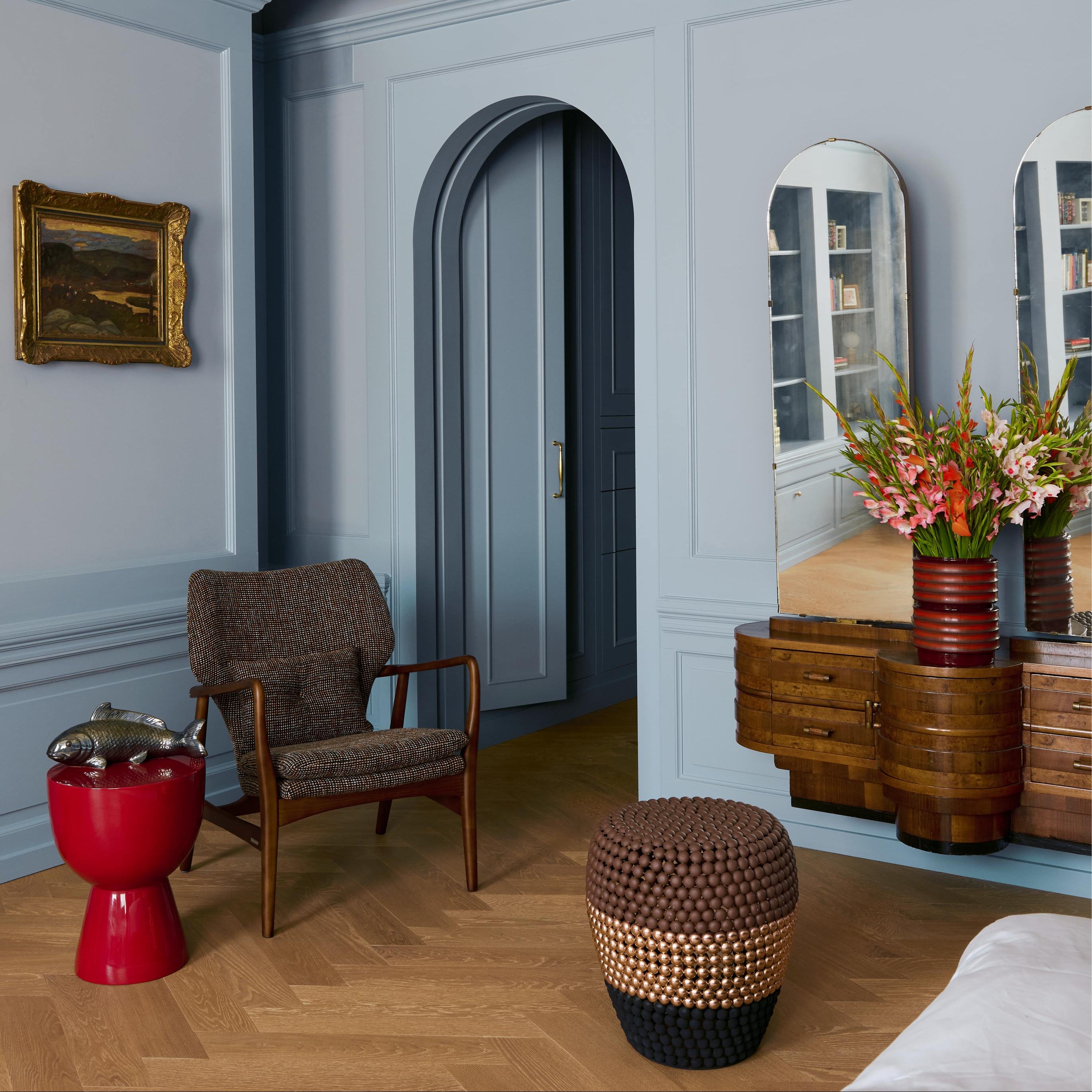 Váza SKLENENÁ VRSTVA červená