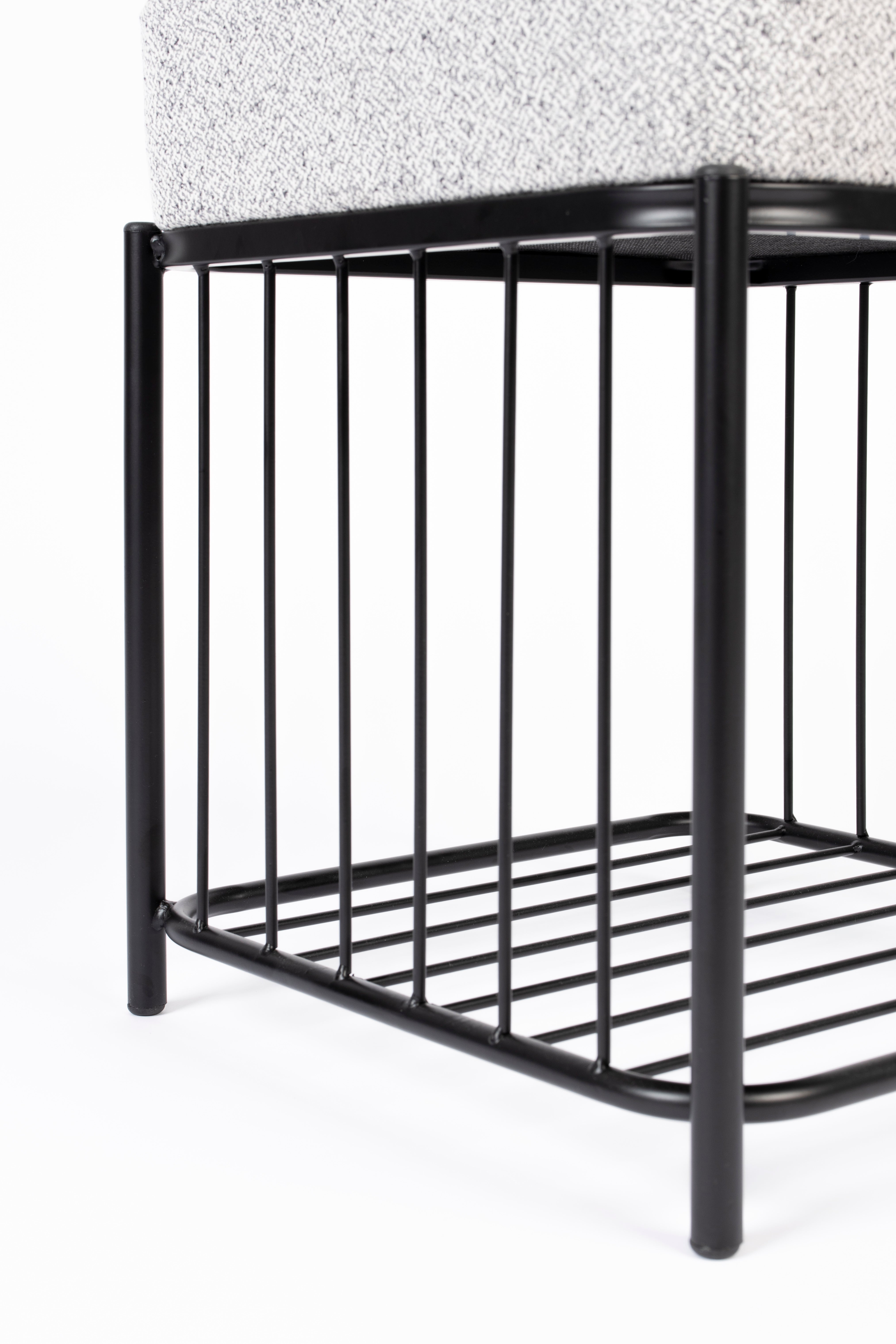 Štvorcový taburet MILOU šedý