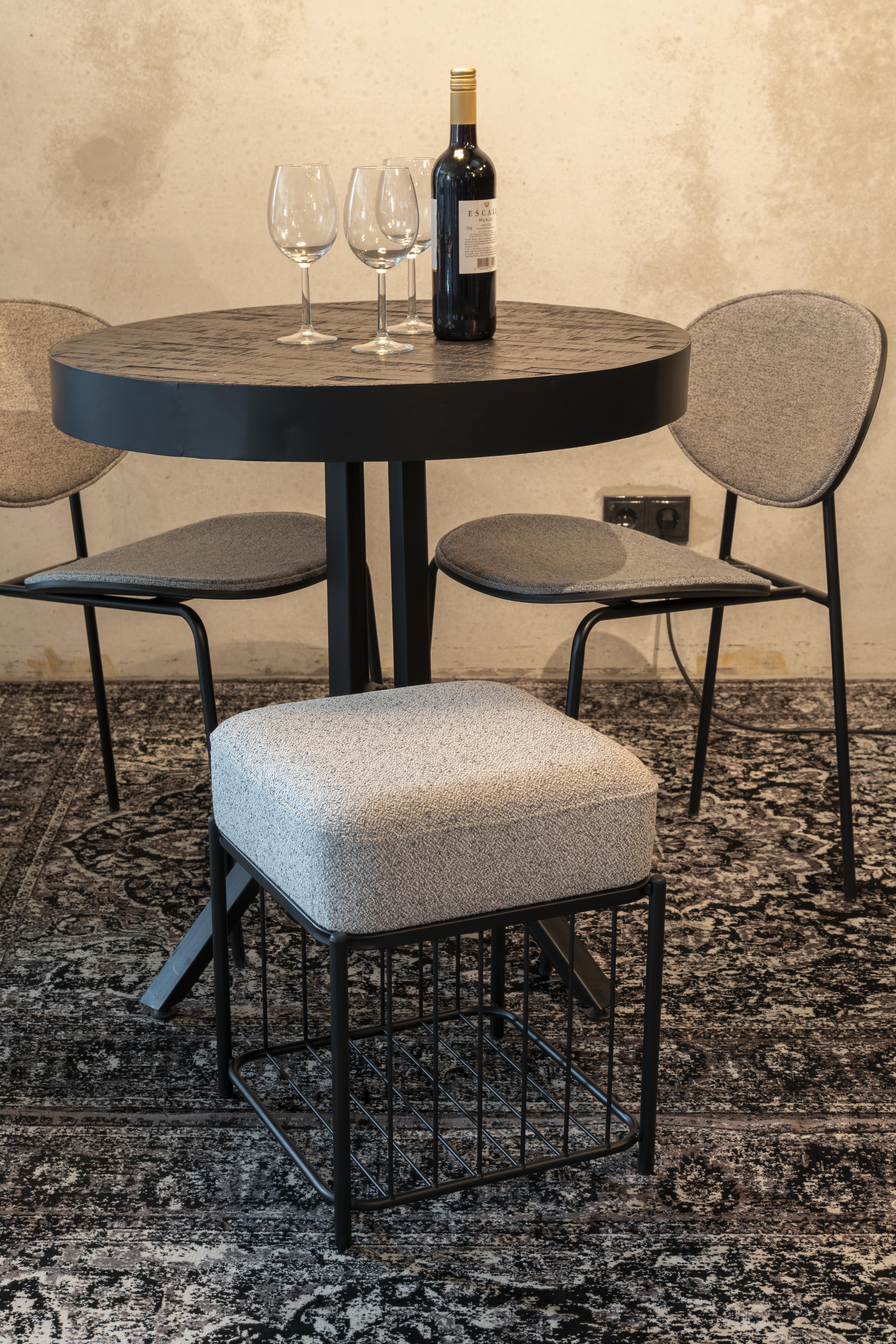 Štvorcový taburet MILOU šedý