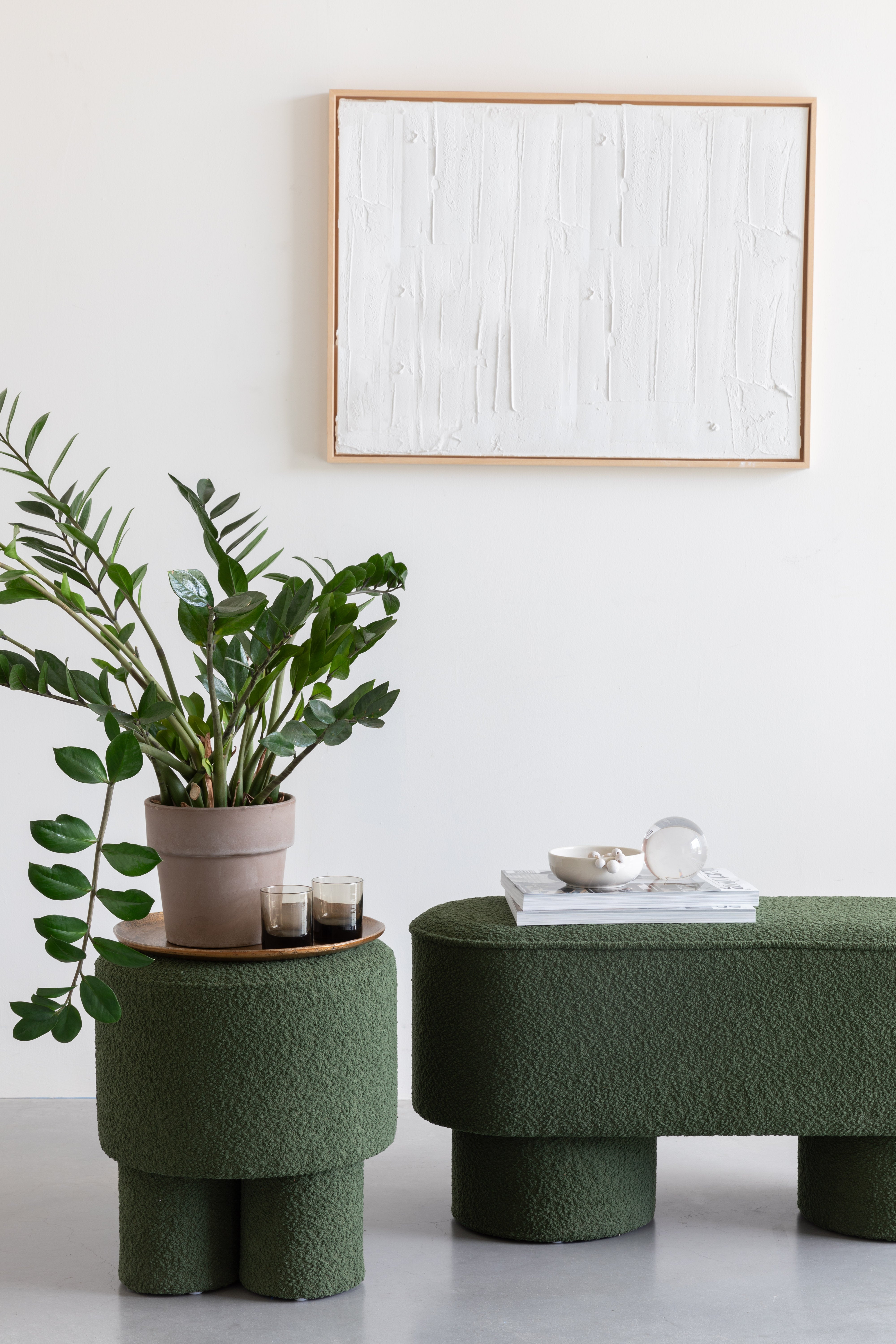 Podnožník MARCOS olivový boucle